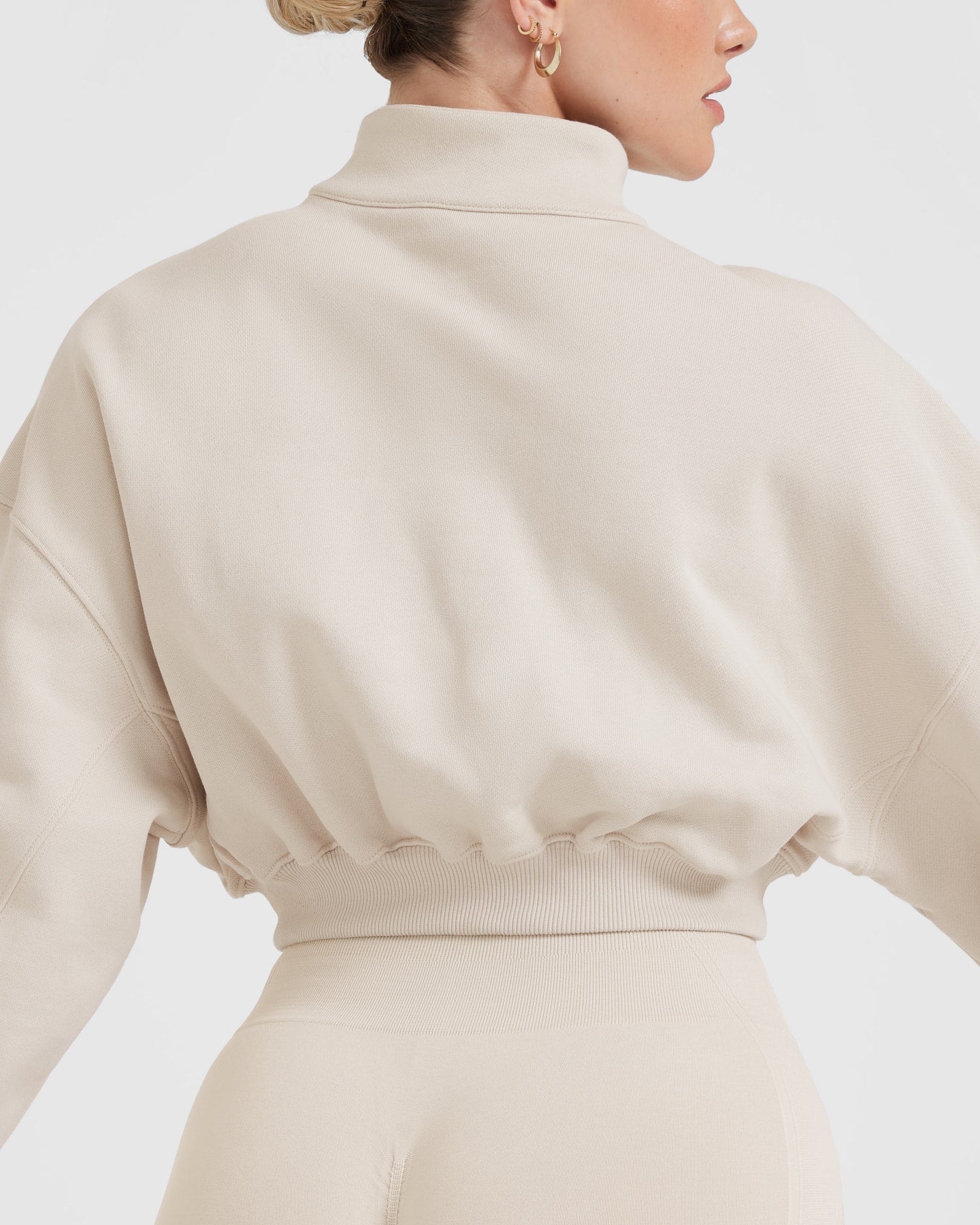All Day Lightweight Crop 1/4 Zip Sweatshirt | Sand - Image 5