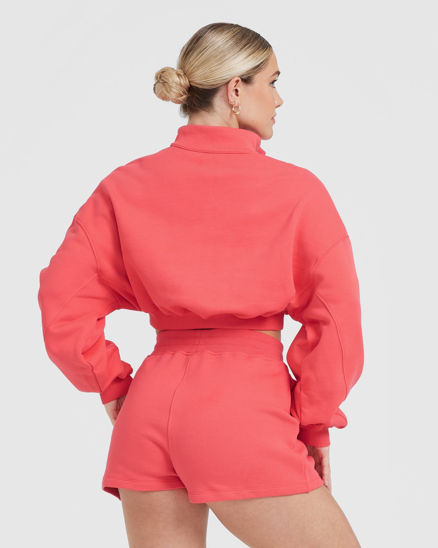 Alternative view of All Day Lightweight Crop 1/4 Zip Sweatshirt | Sweet Red