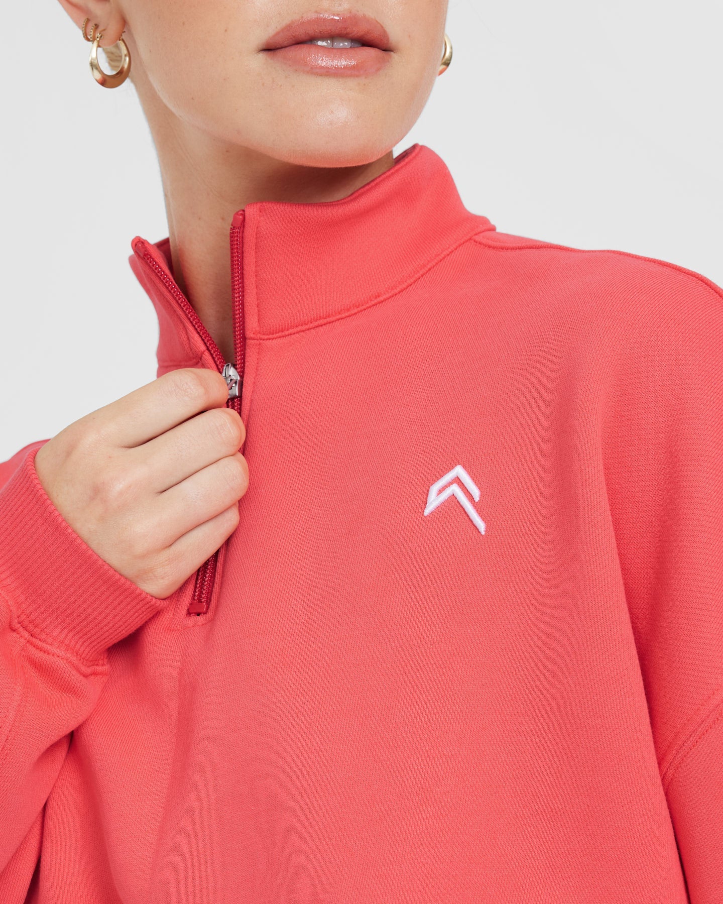 All Day Lightweight Crop 1/4 Zip Sweatshirt | Sweet Red - Image 4