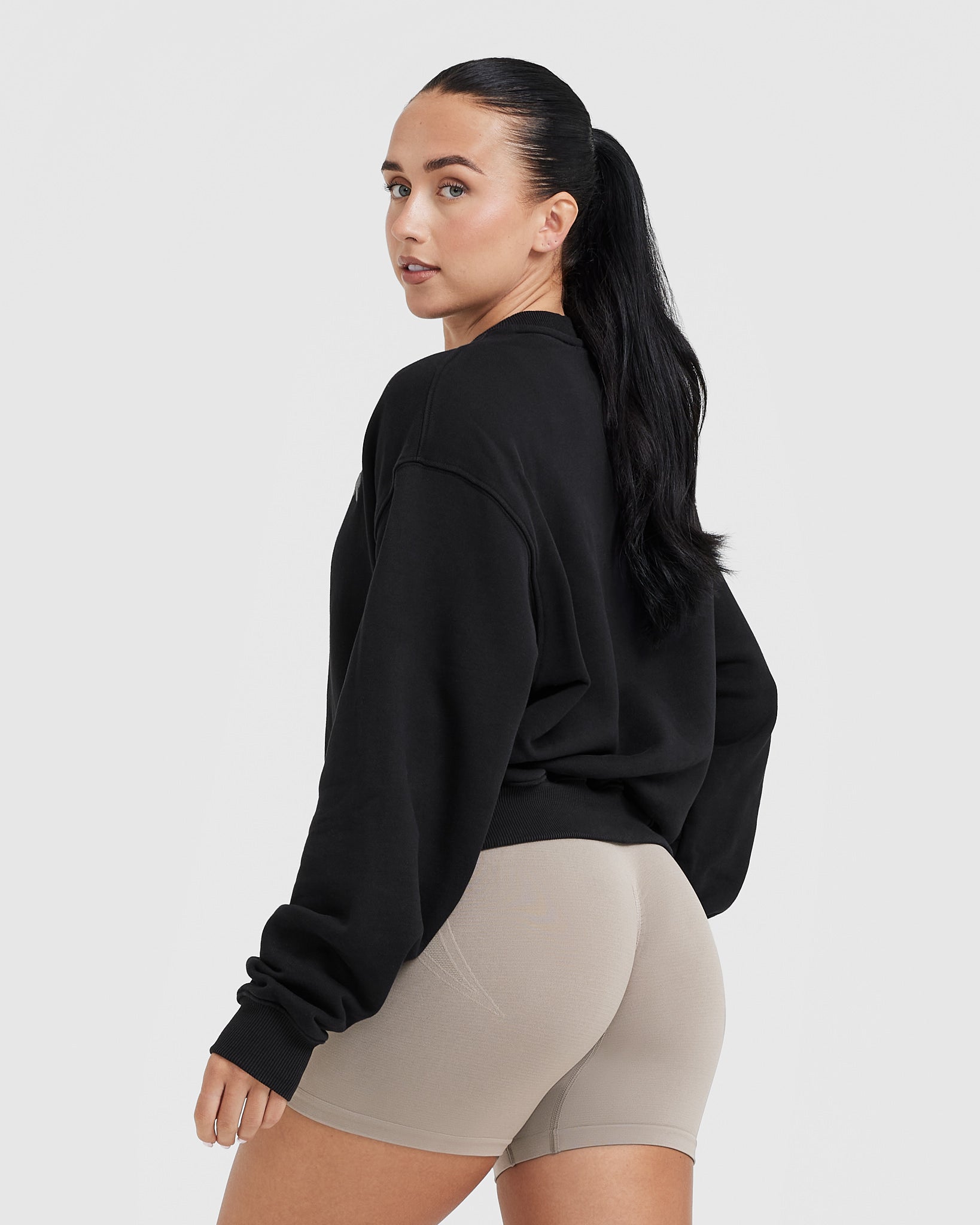 Alternative view of All Day Lightweight Oversized Sweatshirt | Black