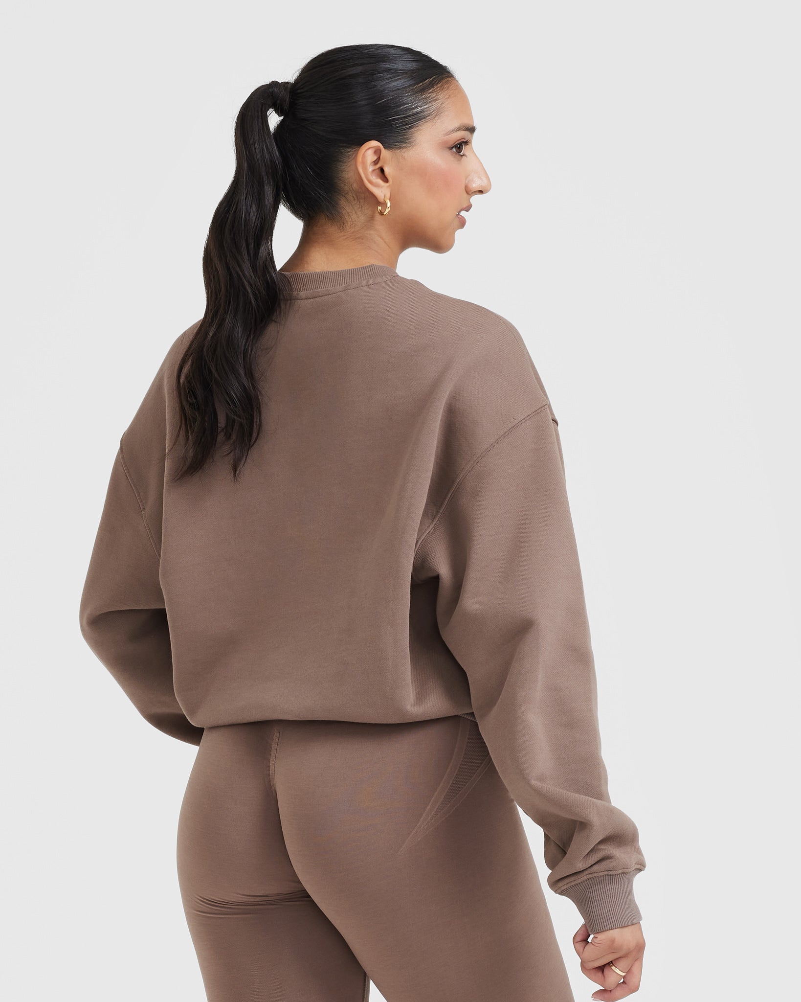 Alternative view of All Day Lightweight Oversized Sweatshirt | Cool Brown