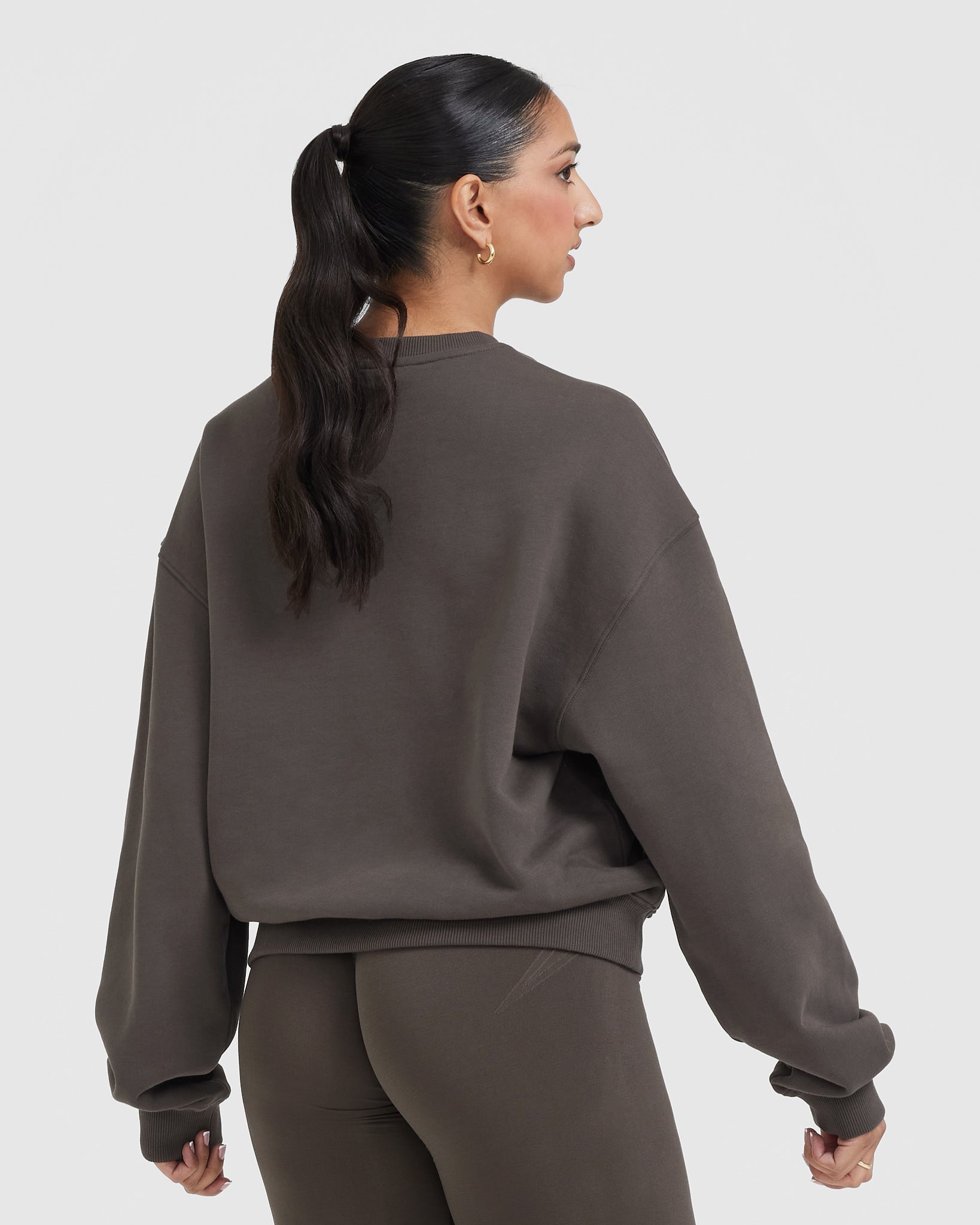 Alternative view of All Day Lightweight Oversized Sweatshirt | Deep Taupe