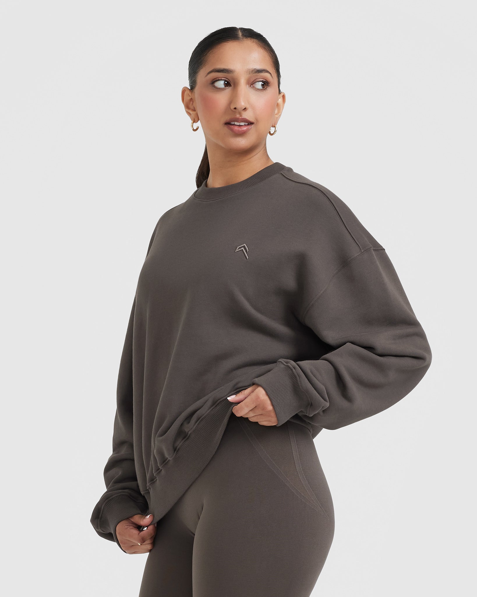 All Day Lightweight Oversized Sweatshirt | Deep Taupe - Image 3