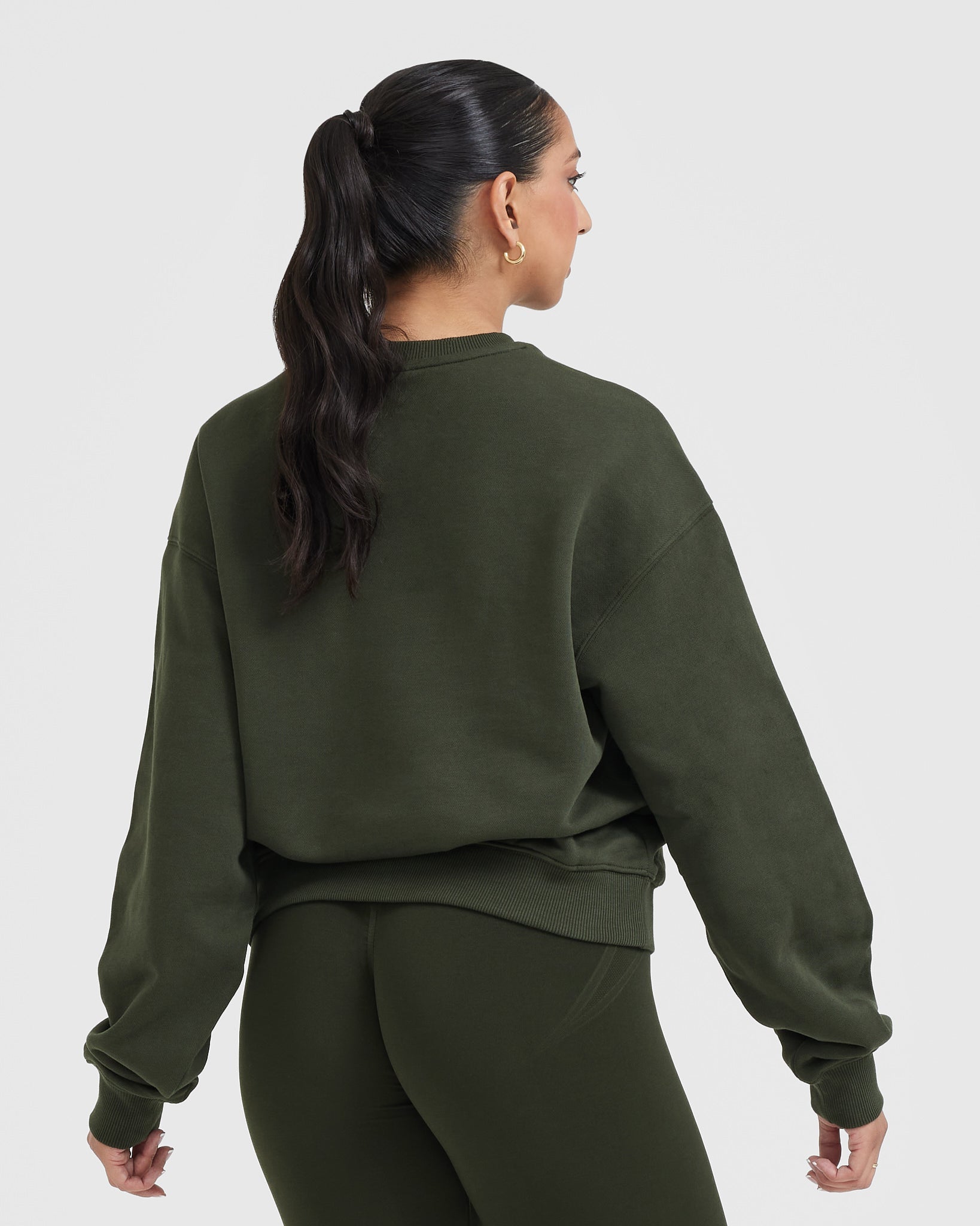 Alternative view of All Day Lightweight Oversized Sweatshirt | Khaki