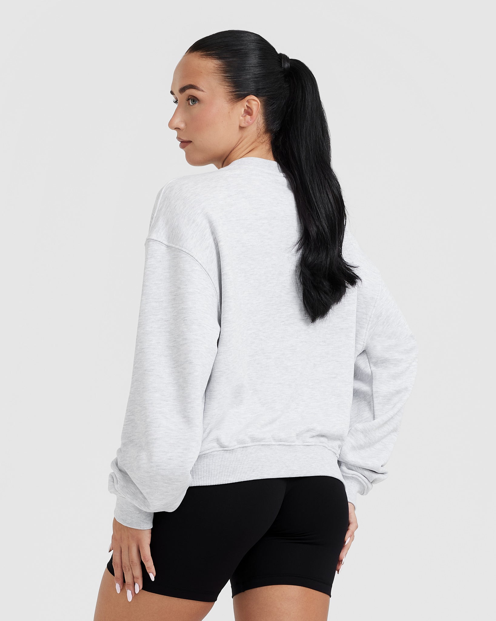 Alternative view of All Day Lightweight Oversized Sweatshirt | Light Grey Marl
