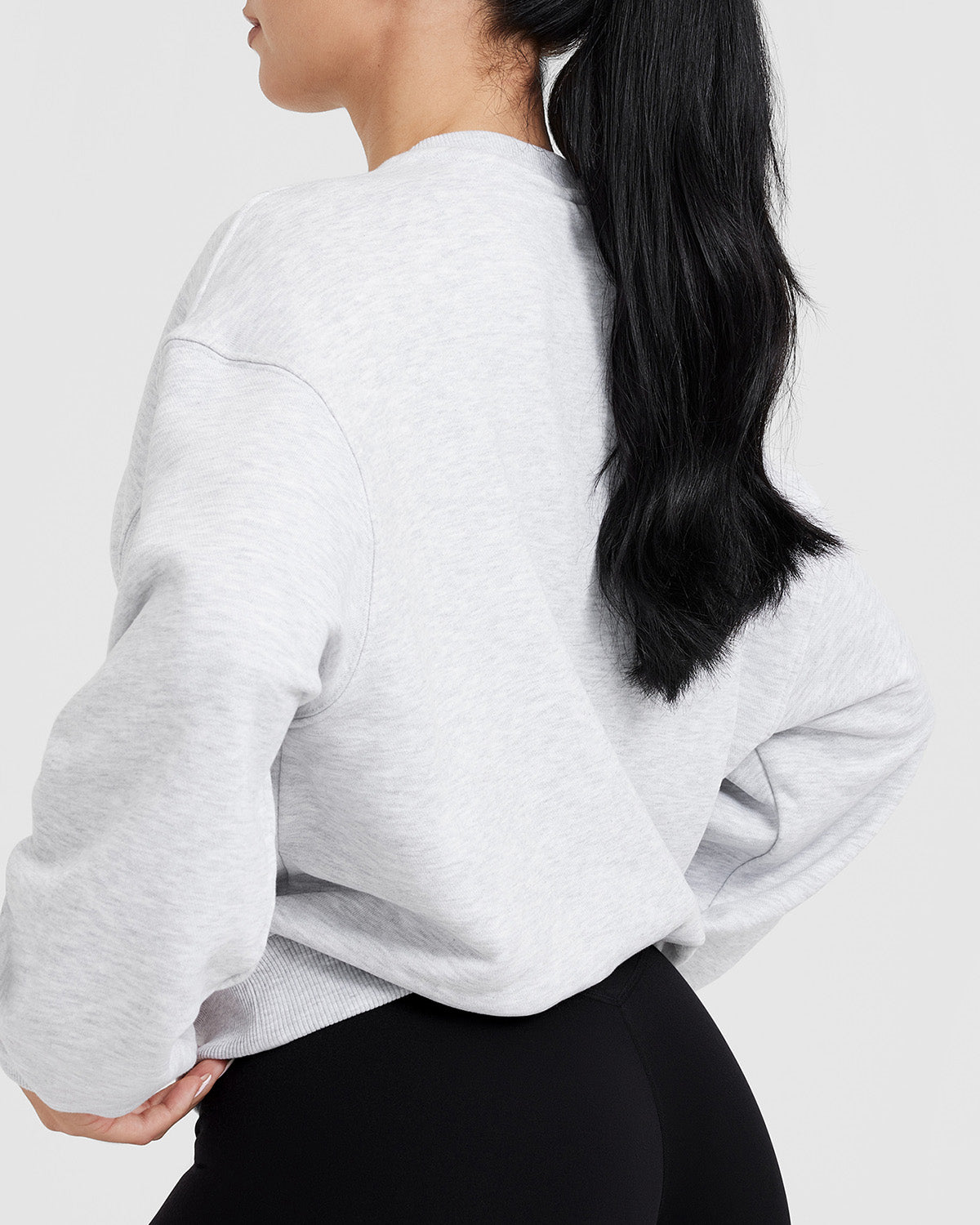 All Day Lightweight Oversized Sweatshirt | Light Grey Marl - Image 5