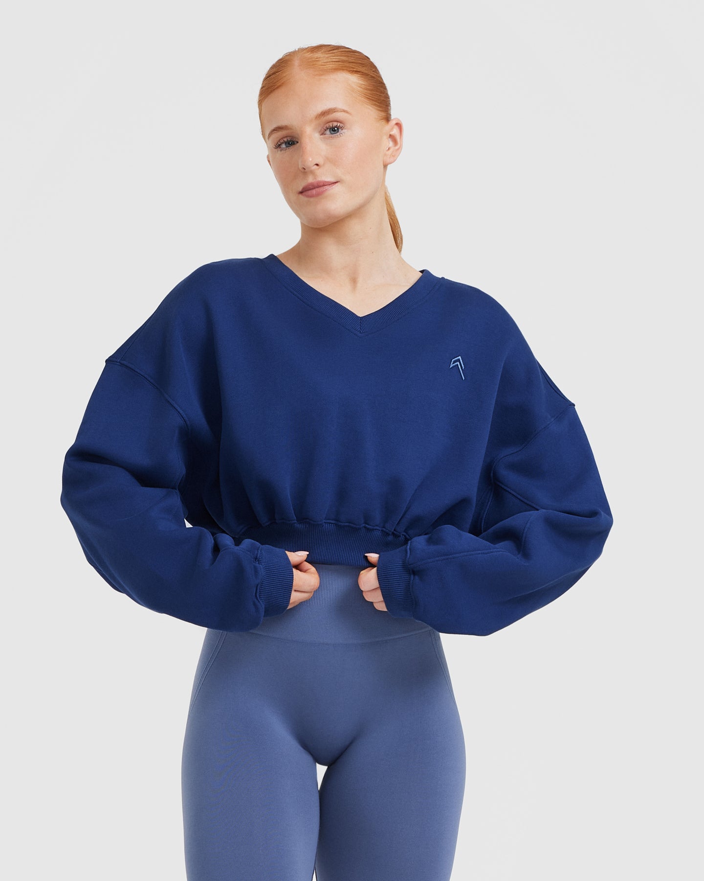 All Day Lightweight Oversized V Neck Sweatshirt | Midnight