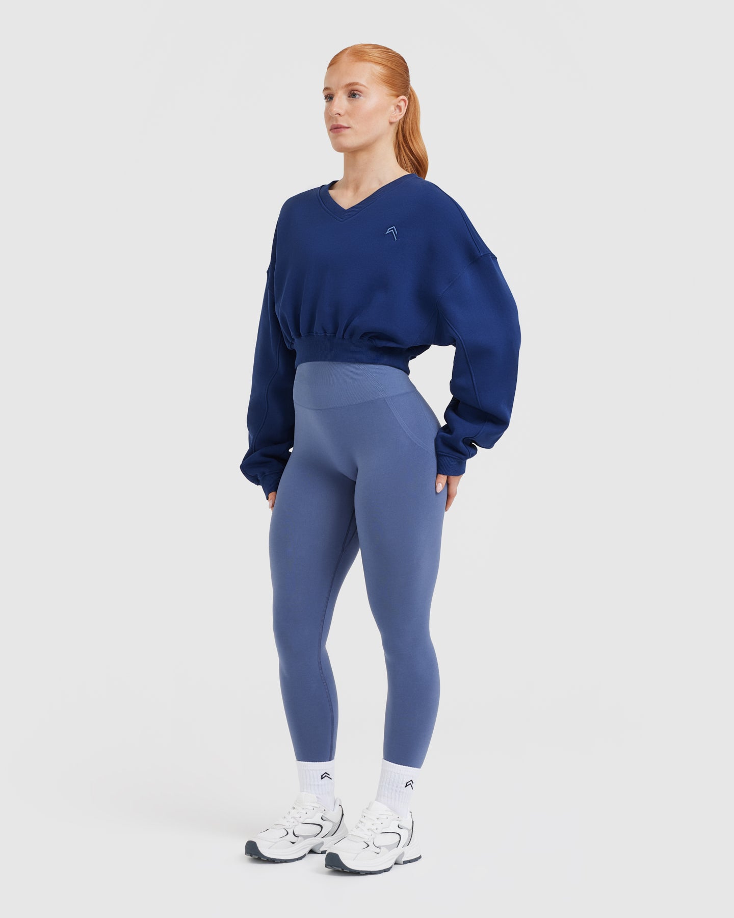 All Day Lightweight Oversized V Neck Sweatshirt | Midnight - Image 3