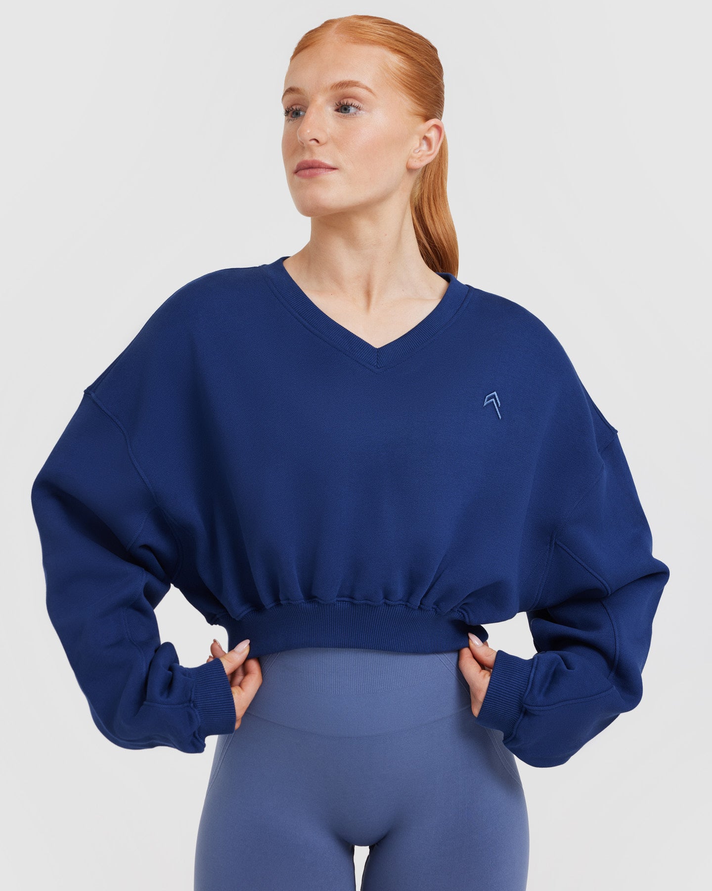 All Day Lightweight Oversized V Neck Sweatshirt | Midnight - Image 4