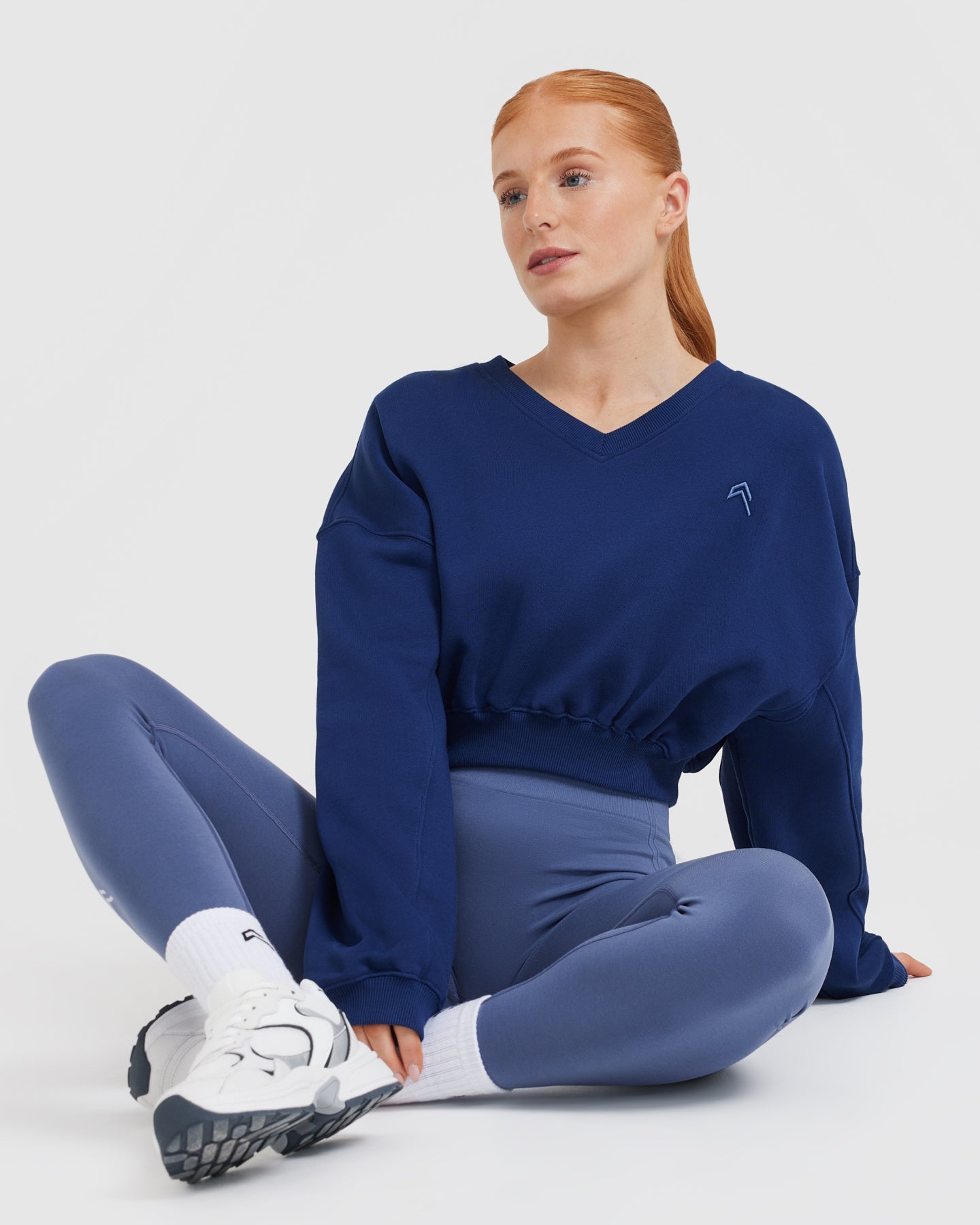 All Day Lightweight Oversized V Neck Sweatshirt | Midnight - Image 5