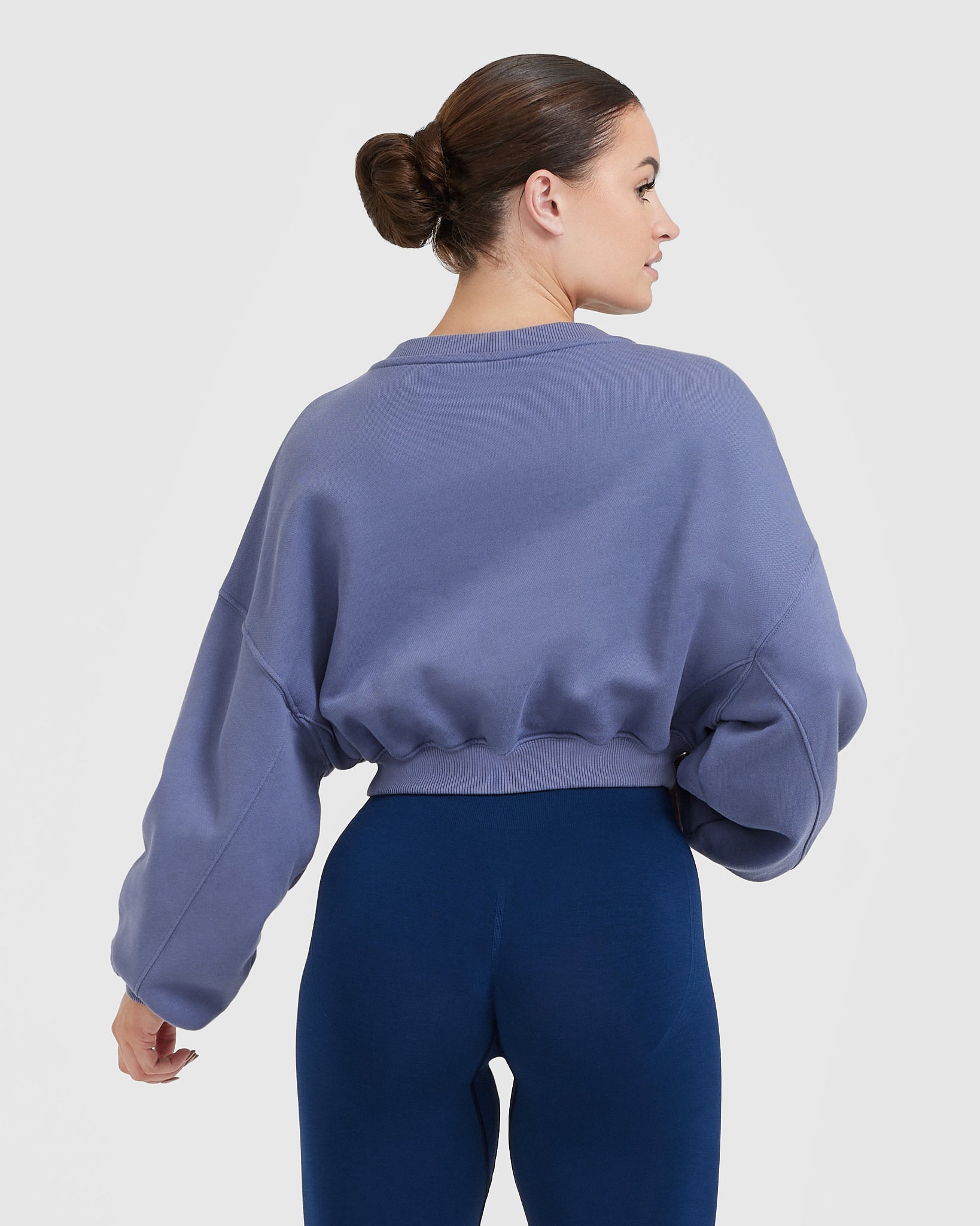 Alternative view of All Day Lightweight Oversized V Neck Sweatshirt | Slate Blue