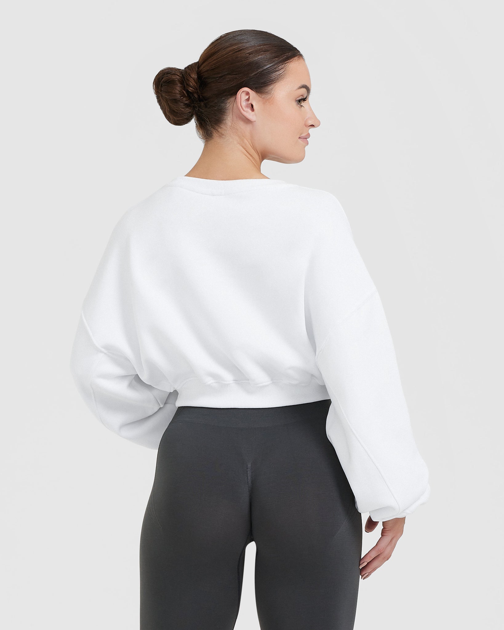Alternative view of All Day Lightweight Oversized V Neck Sweatshirt | White