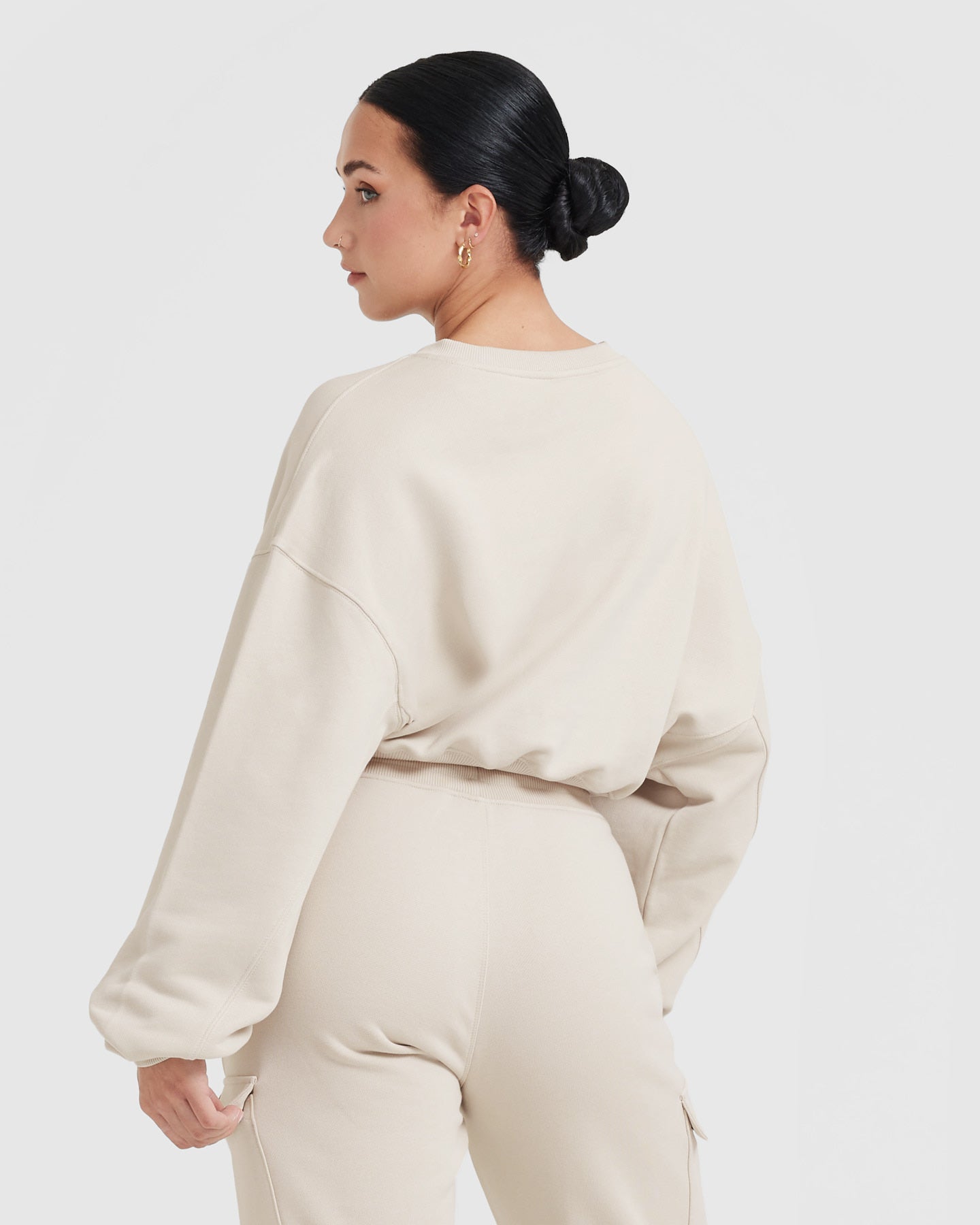 Alternative view of All Day Lightweight Oversized V Neck Sweatshirt | Sand