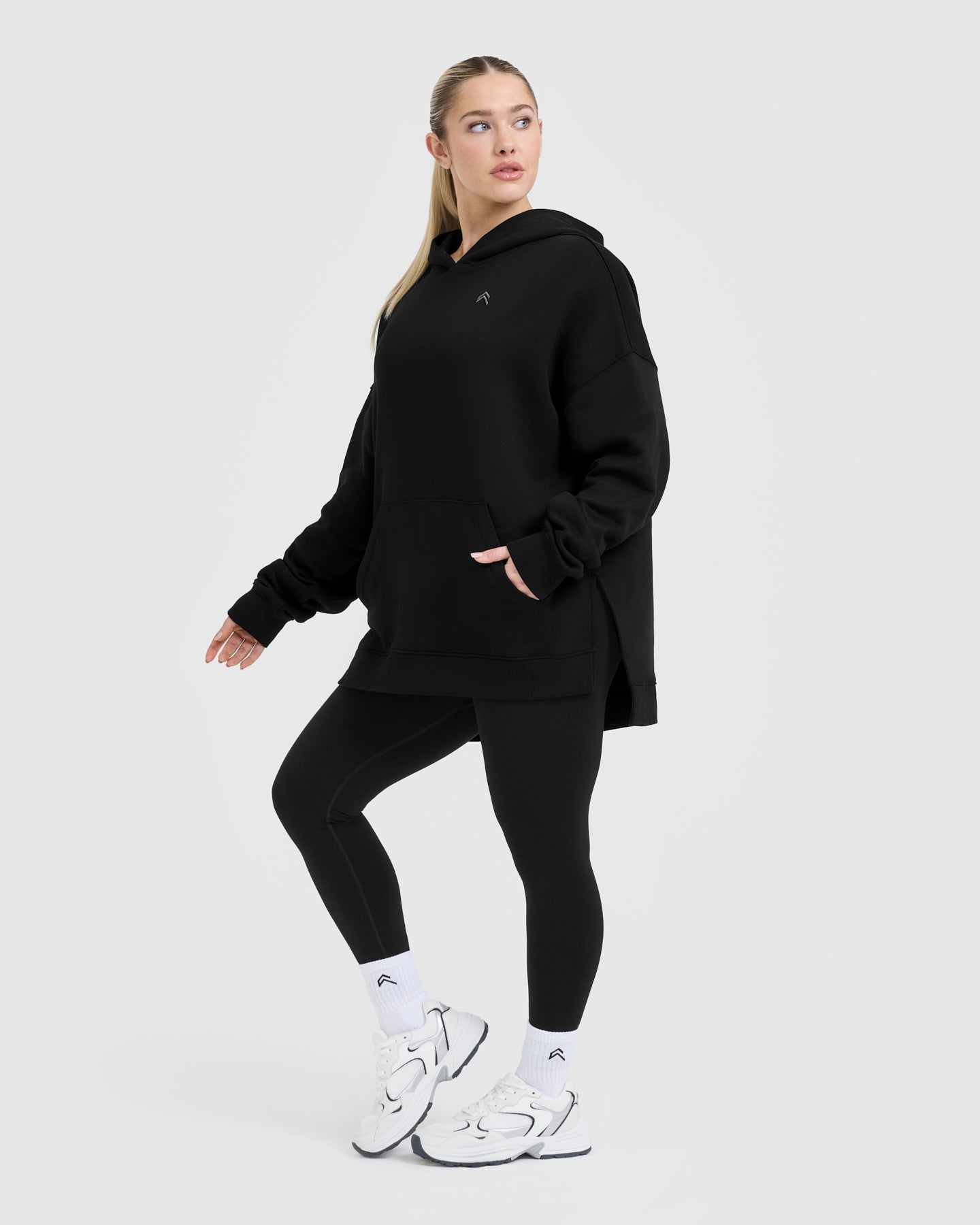 All Day Longline Hoodie | Black - Image 3