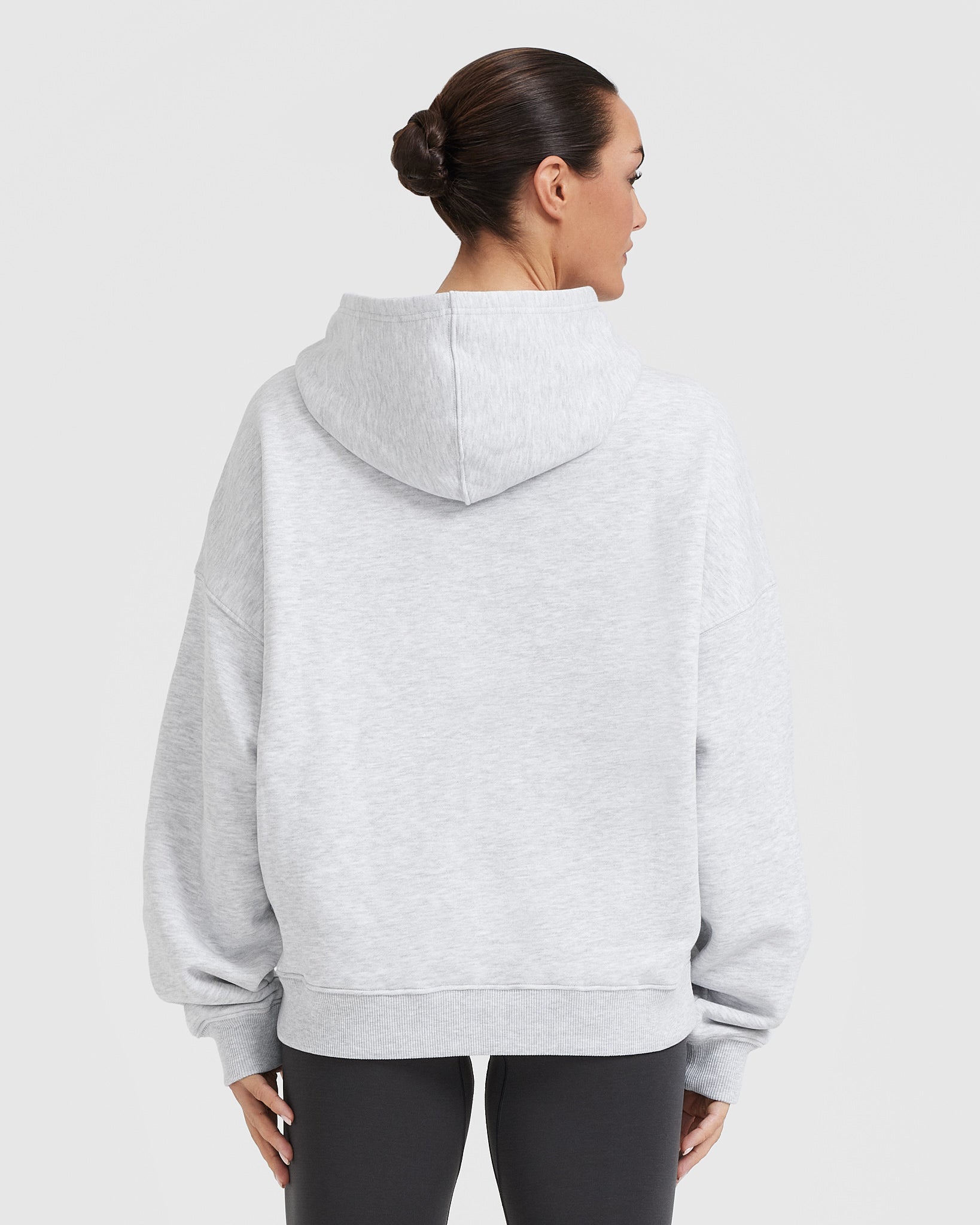 Alternative view of All Day Oversized Hoodie | Light Grey Marl