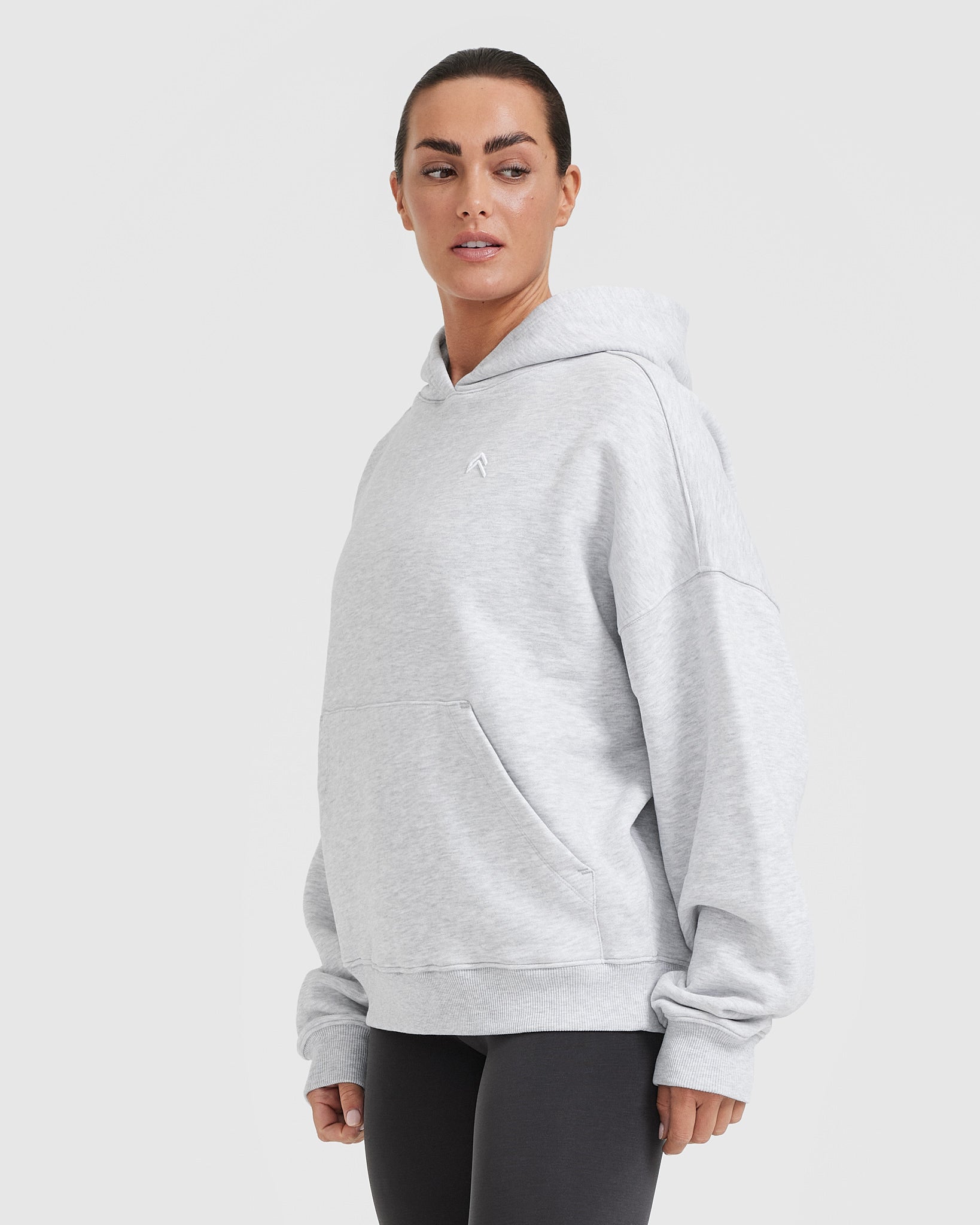 All Day Oversized Hoodie | Light Grey Marl - Image 3
