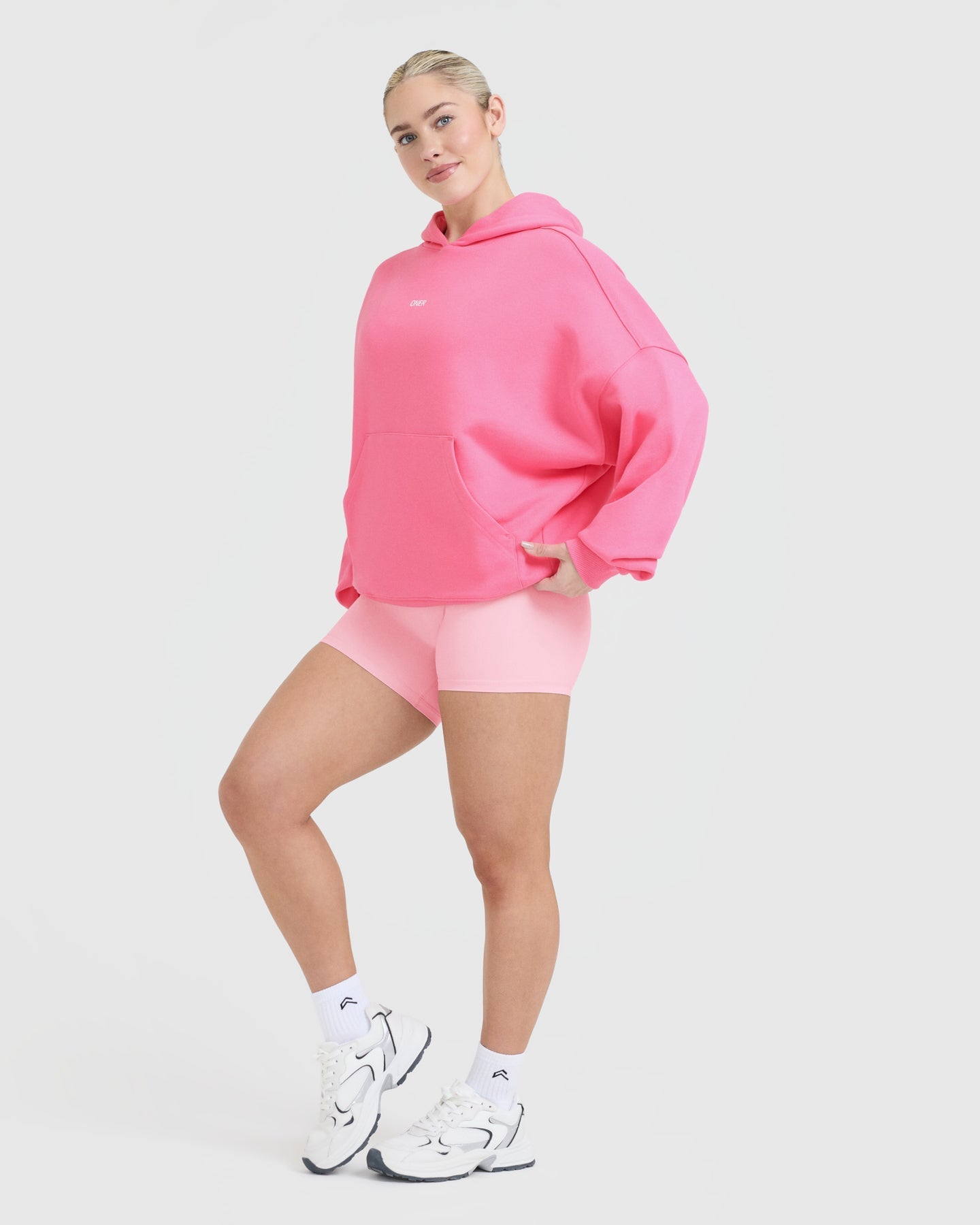 Raising the Bar Graphic Unisex Oversized Hoodie | Peony Pink - Image 3