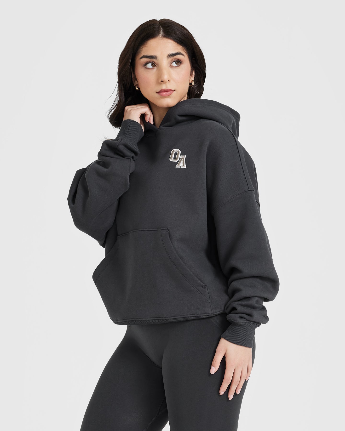 All Day Varsity Oversized Hoodie | Coal - Image 3