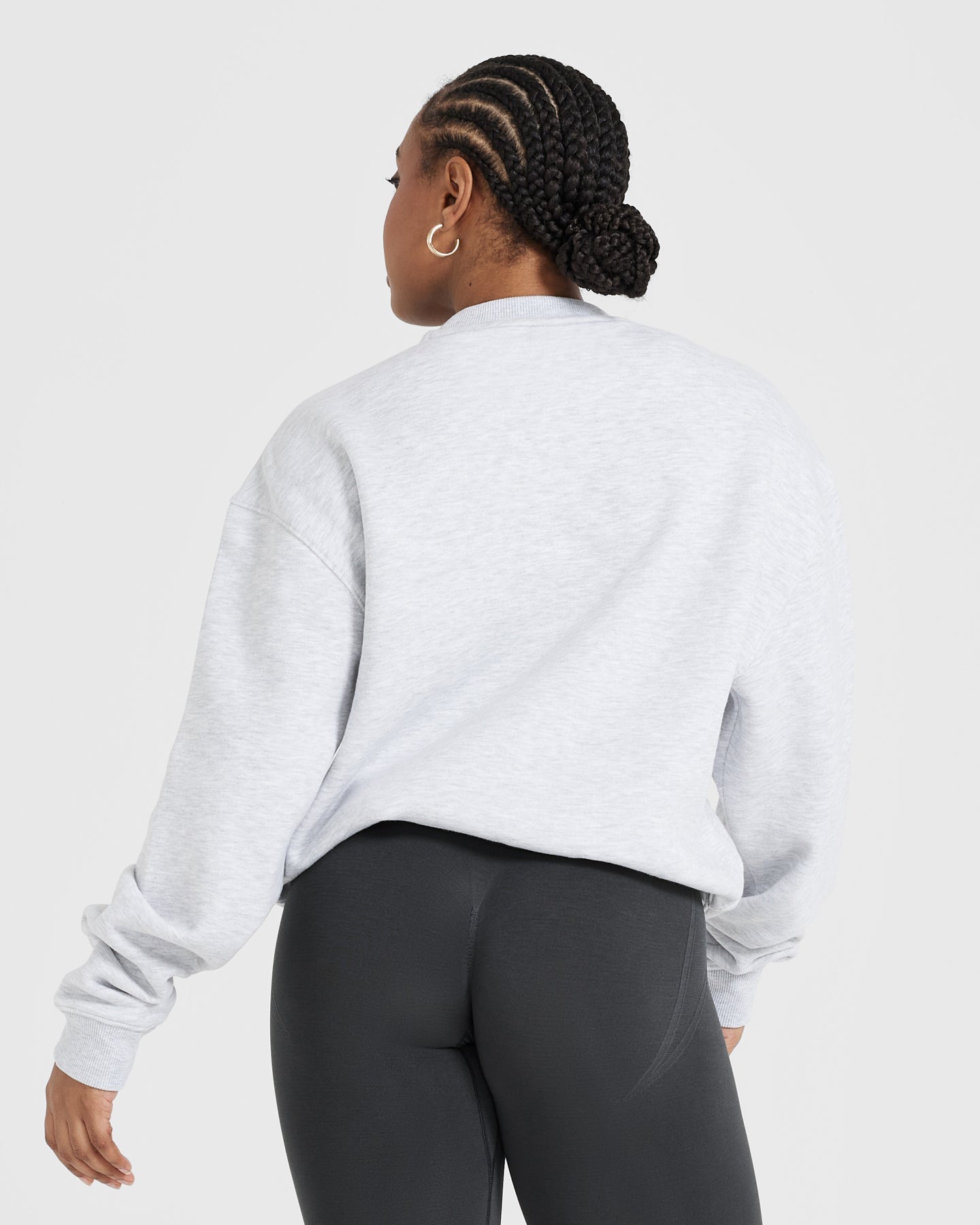 Alternative view of All Day Varsity Oversized Sweatshirt | Light Grey Marl