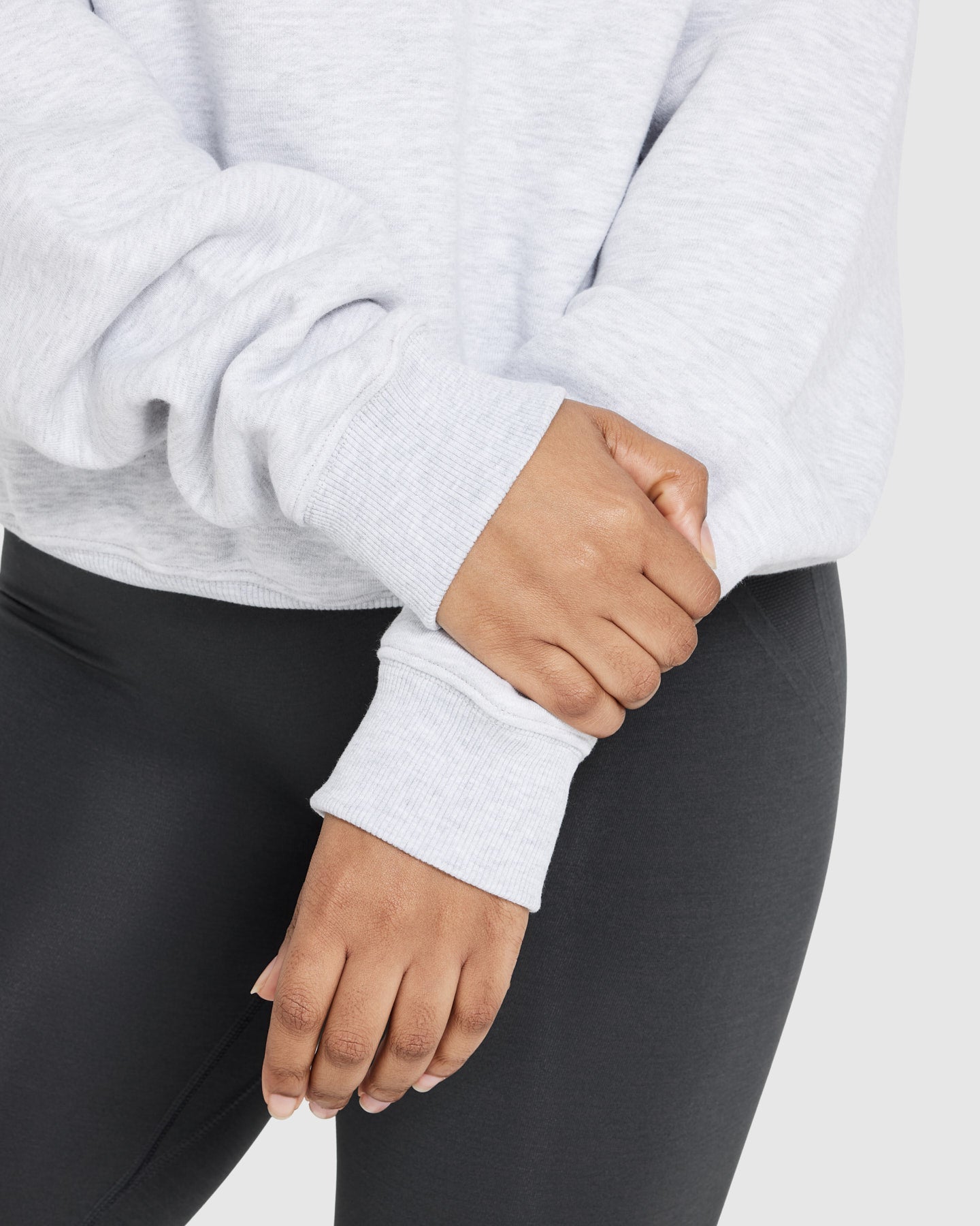 All Day Varsity Oversized Sweatshirt | Light Grey Marl - Image 4
