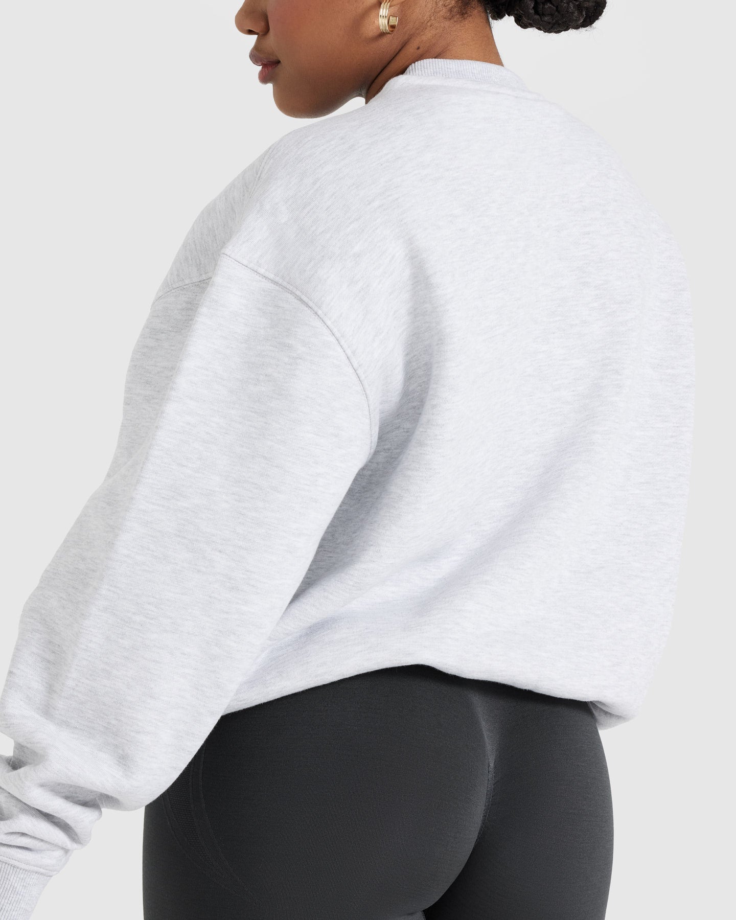 All Day Varsity Oversized Sweatshirt | Light Grey Marl - Image 5