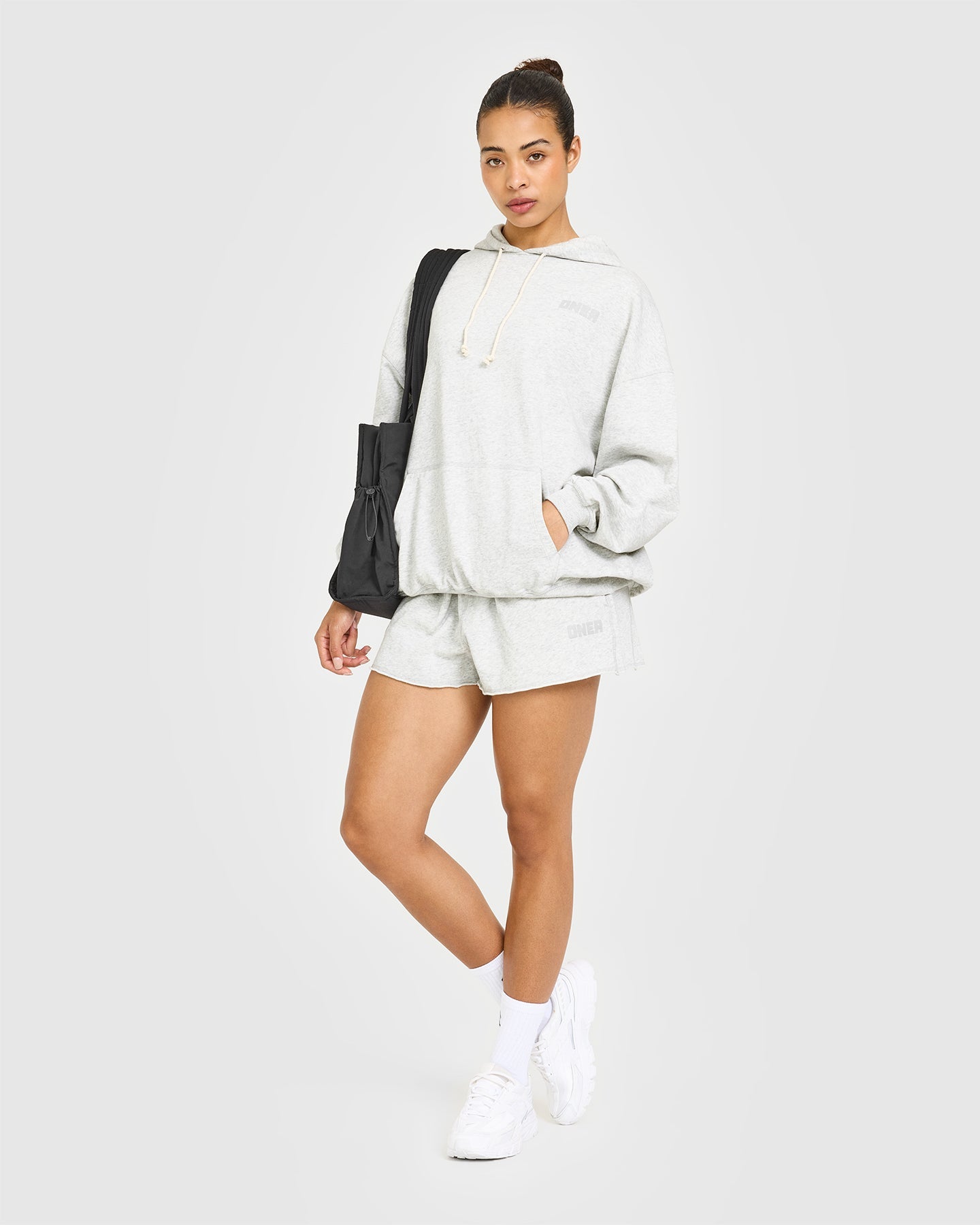 Raw Lounge Oversized Hoodie | Light Grey Marl - Image 3