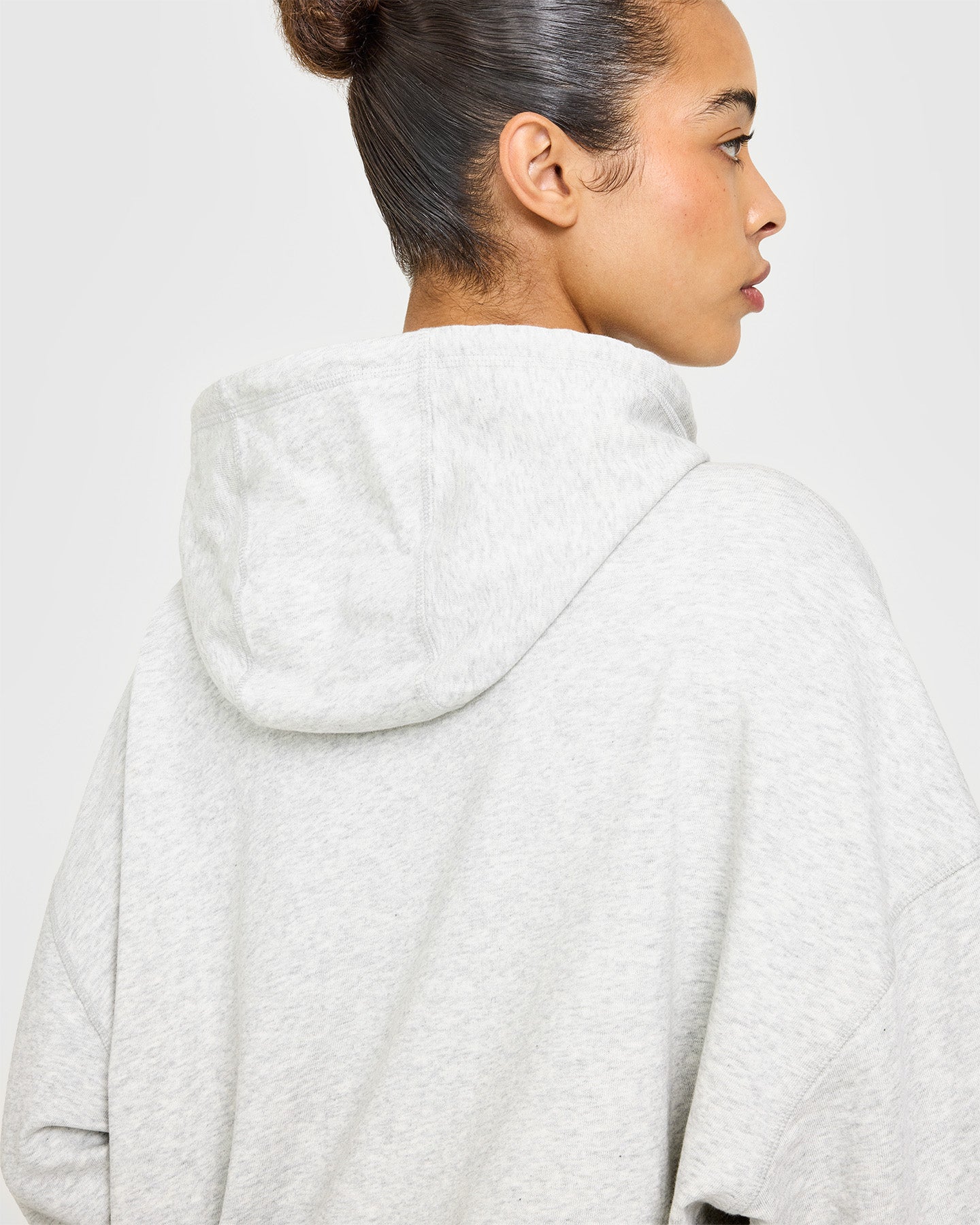 Raw Lounge Oversized Hoodie | Light Grey Marl - Image 4