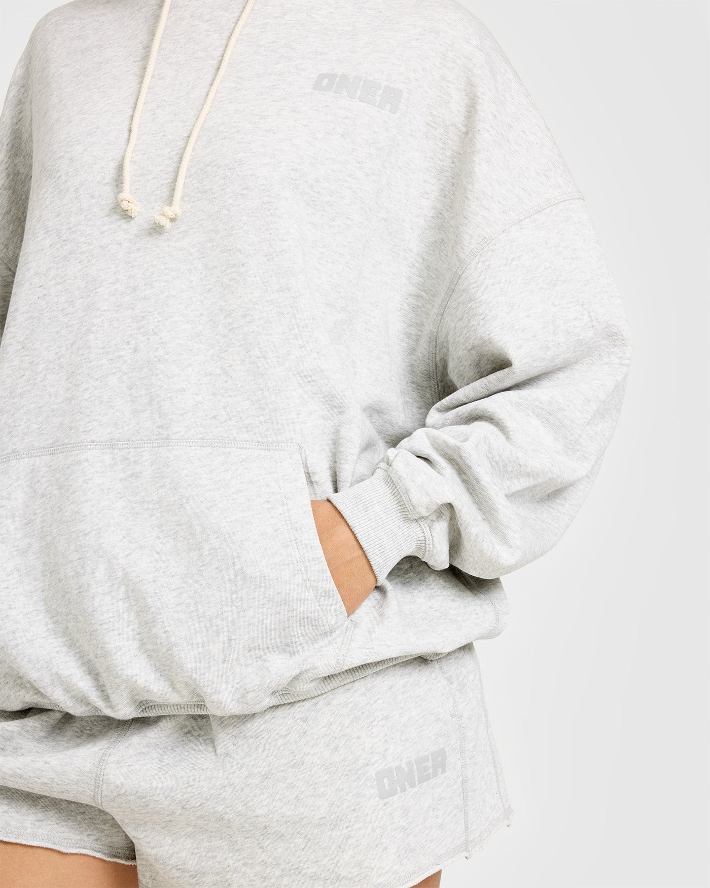 Raw Lounge Oversized Hoodie | Light Grey Marl - Image 6