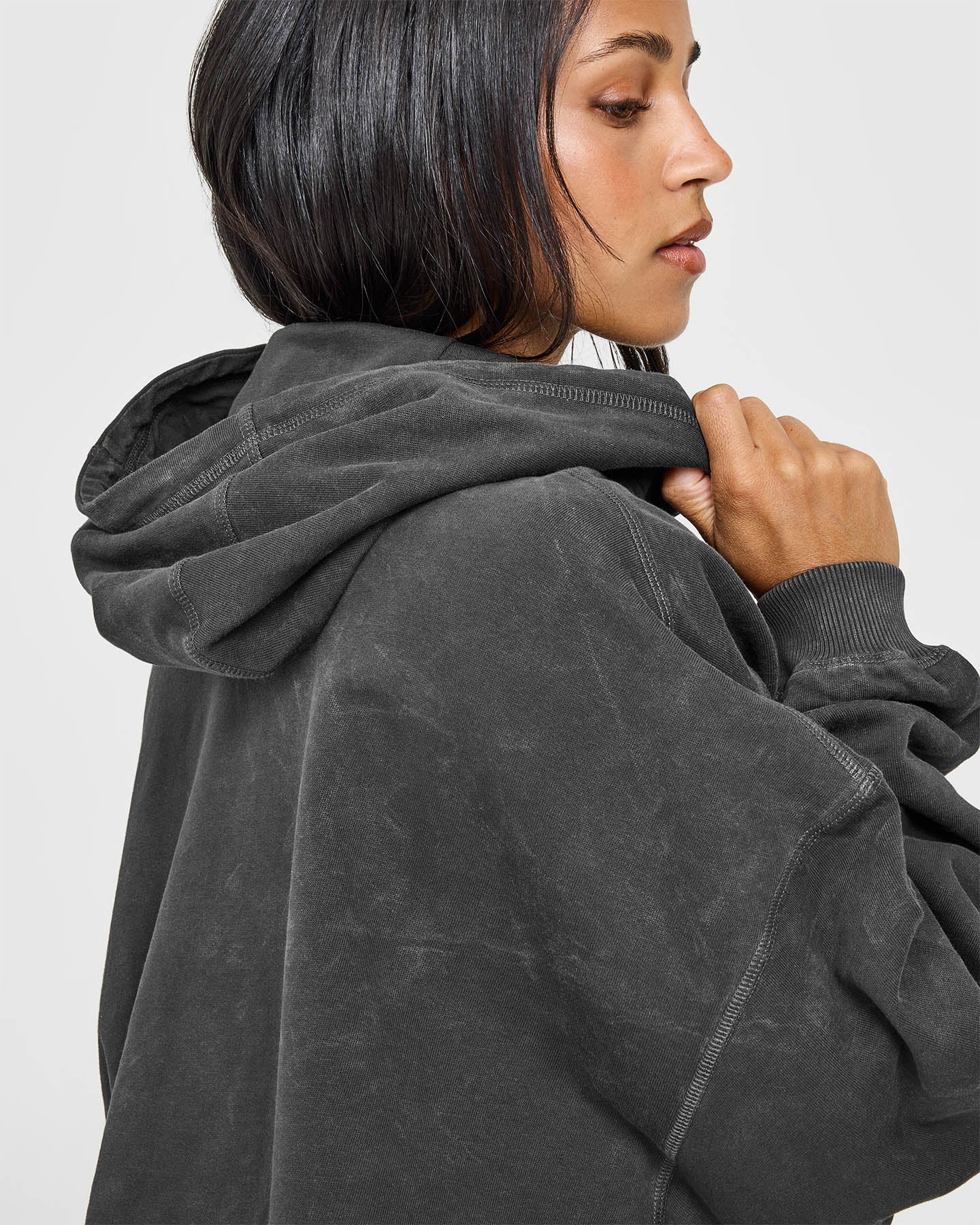 Raw Lounge Oversized Hoodie | Washed Black - Image 5