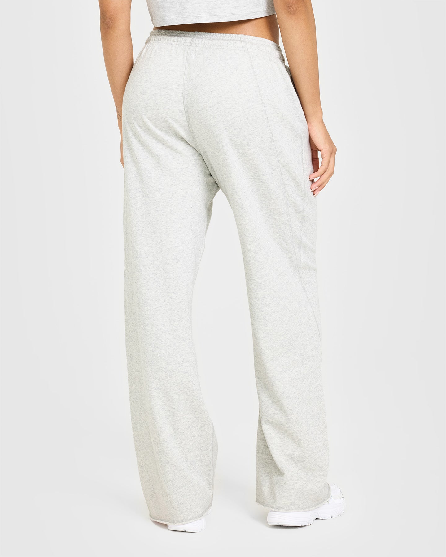 Alternative view of Raw Lounge Wide Leg Joggers | Light Grey Marl