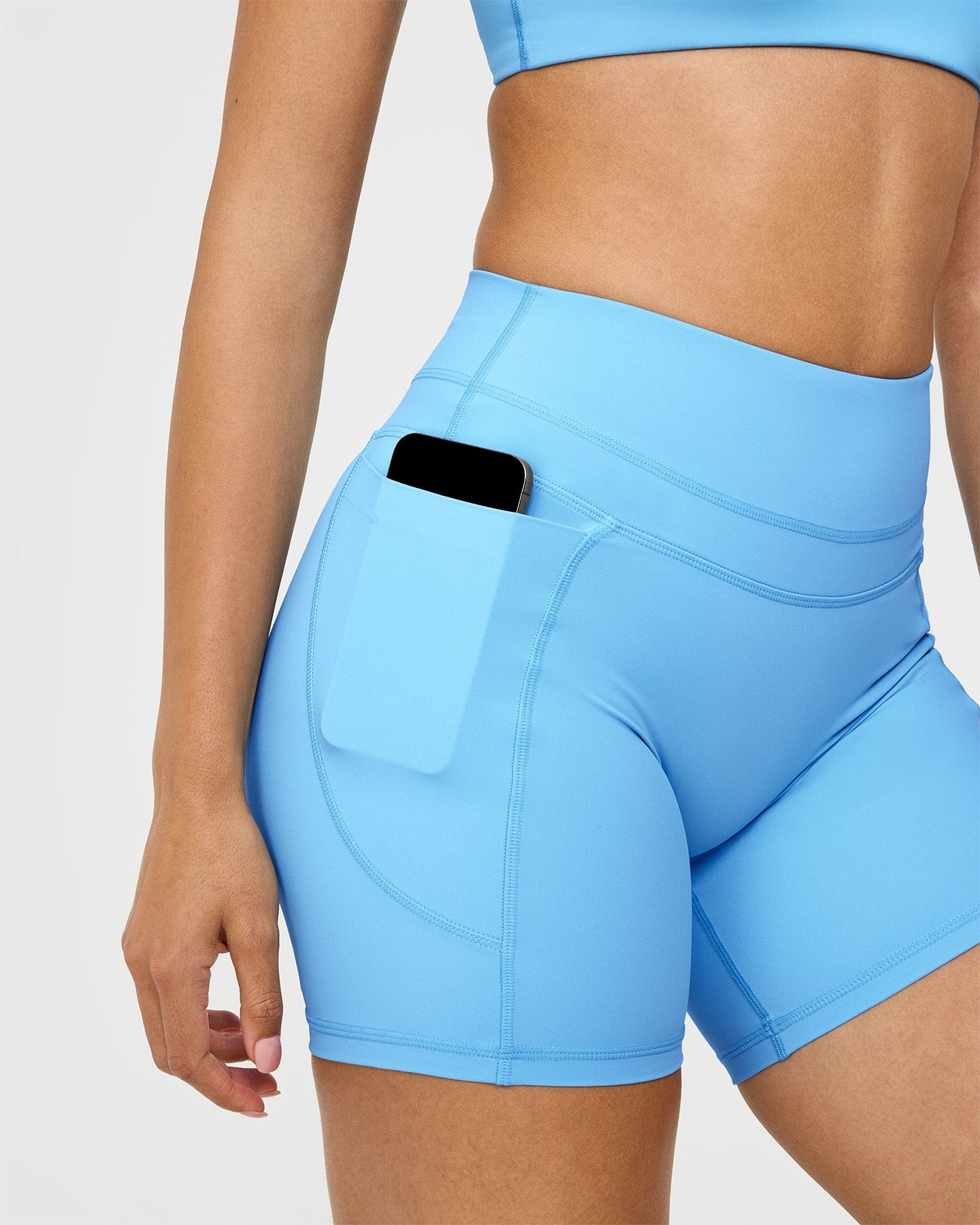 UnifiedMove High Waisted Pocket Shorts 6" | Arctic Blue - Image 4