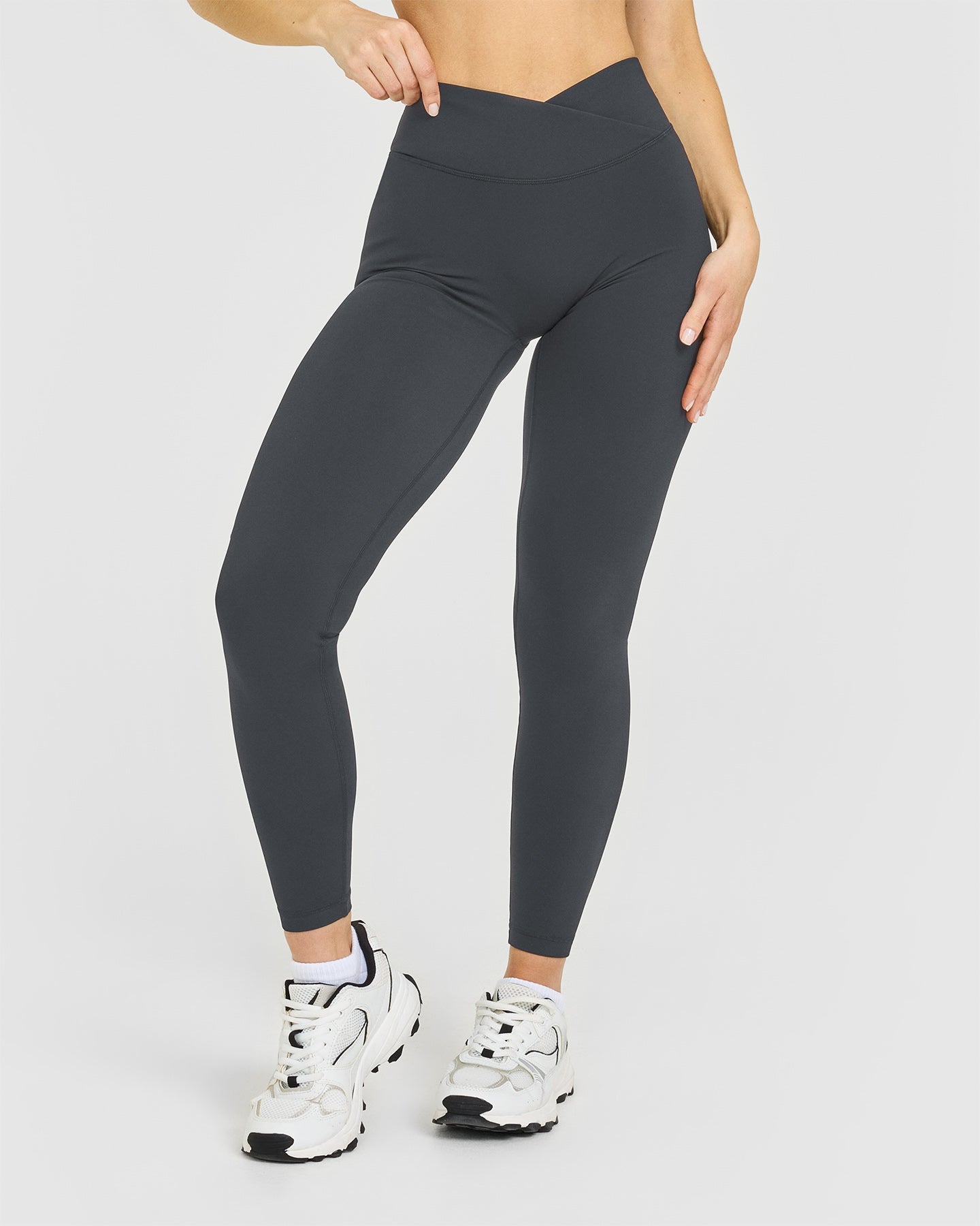 Alternative view of UnifiedMove Wrap Leggings White Logo | Coal