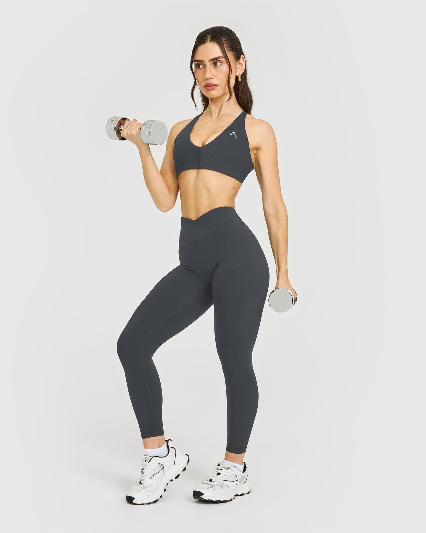 UnifiedMove Wrap Leggings White Logo | Coal - Image 3