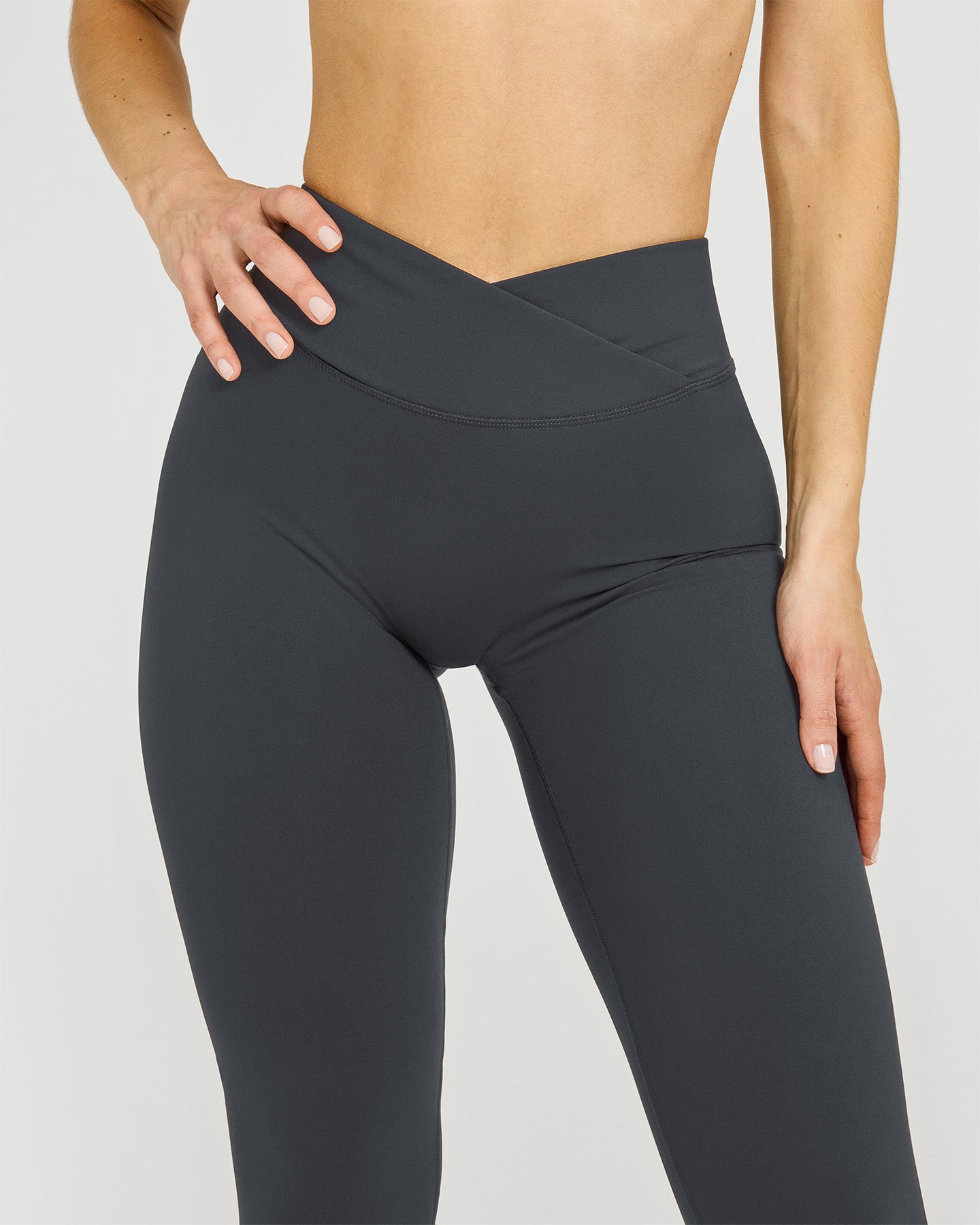 UnifiedMove Wrap Leggings White Logo | Coal - Image 5