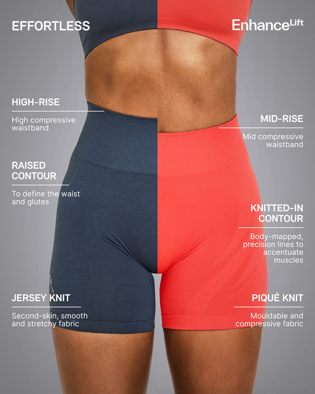 EnhanceLift Seamless Shorts with White Logo | Coal - Image 4