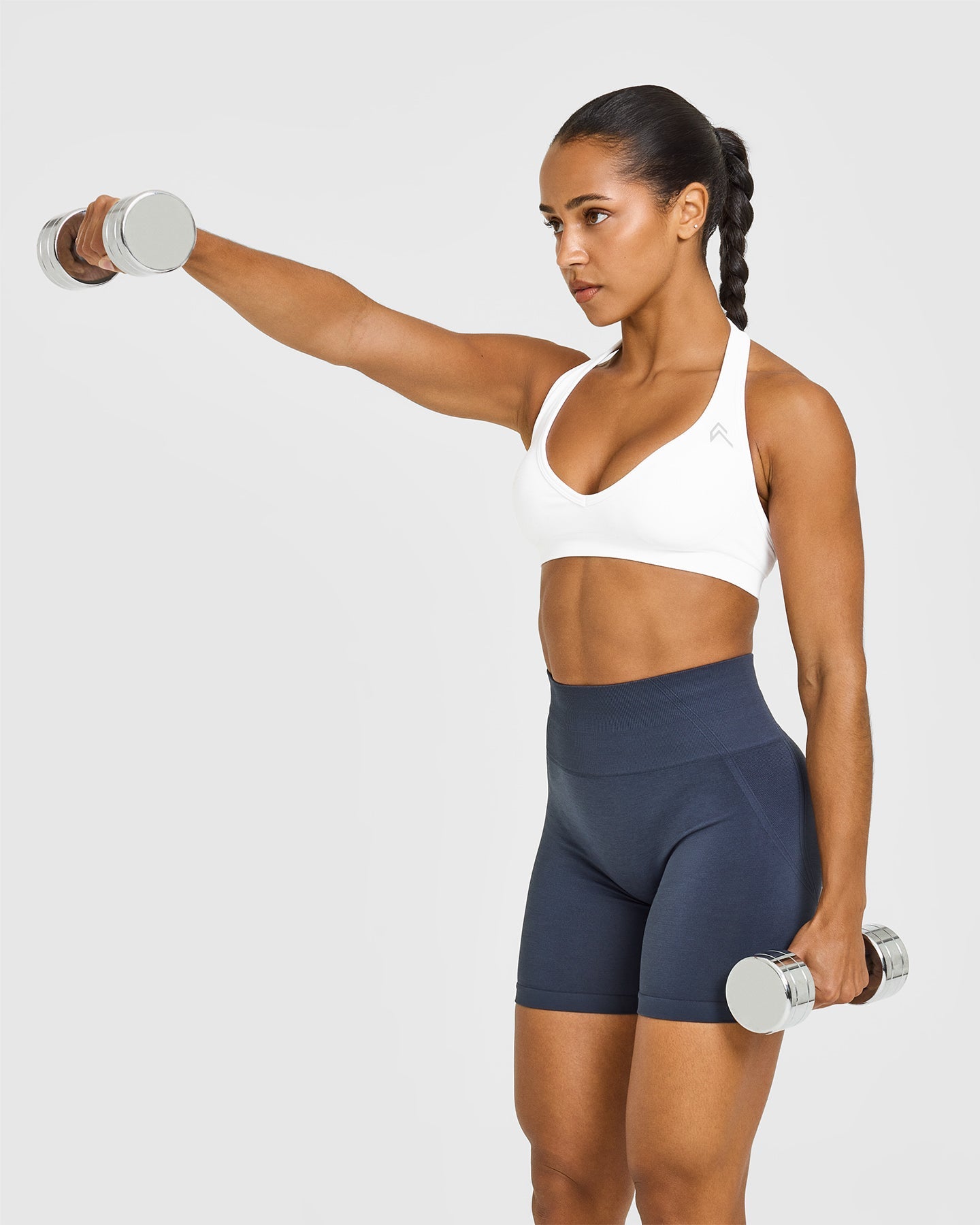 EffortlessLift Seamless Halter Neck Sports Bra | White - Image 6