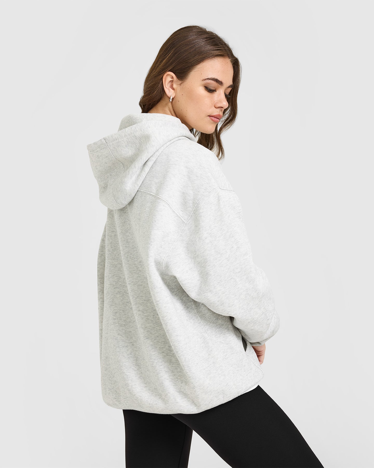 Foundations Oversized Hoodie | Light Grey Marl - Image 5