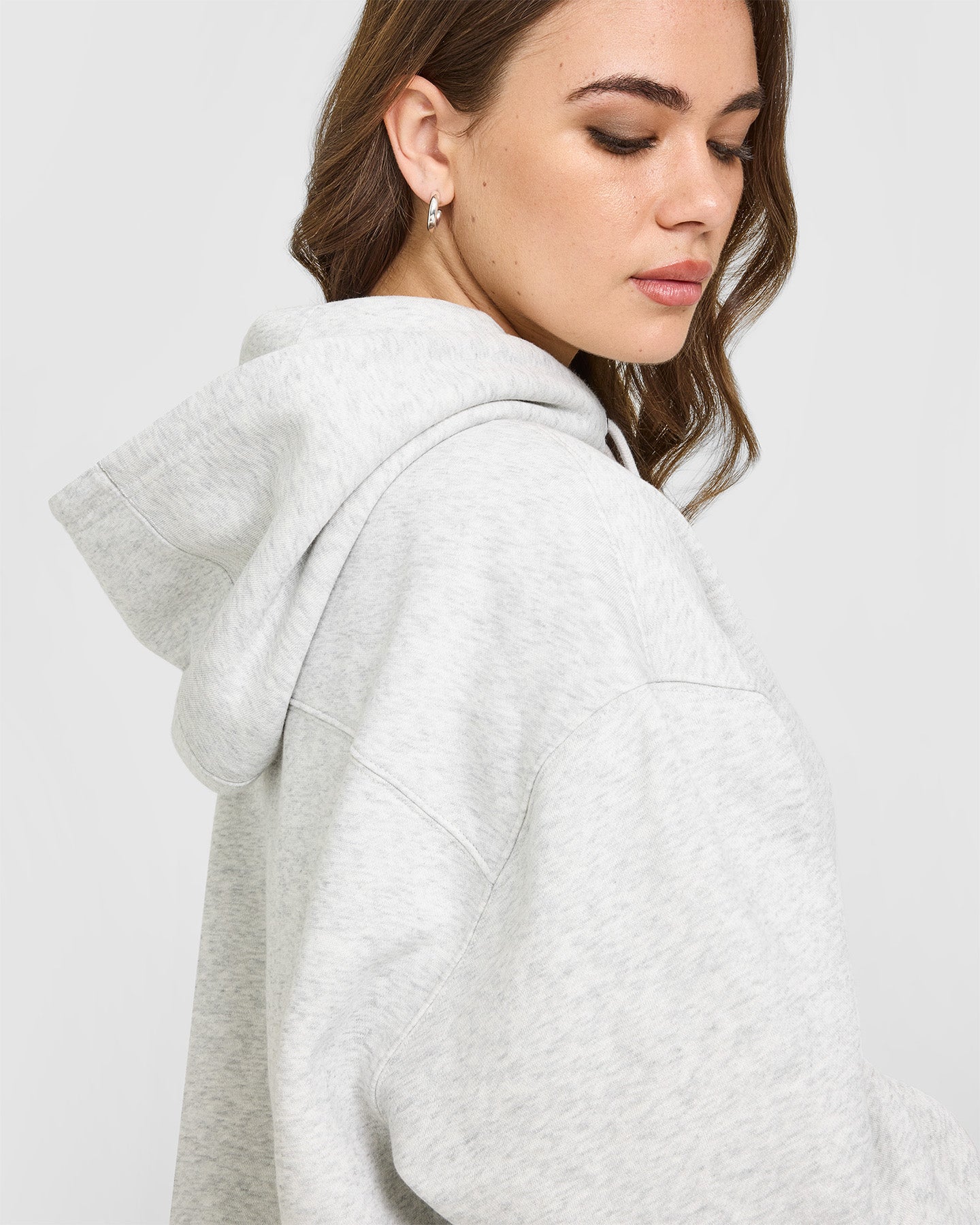 Foundations Oversized Hoodie | Light Grey Marl - Image 6
