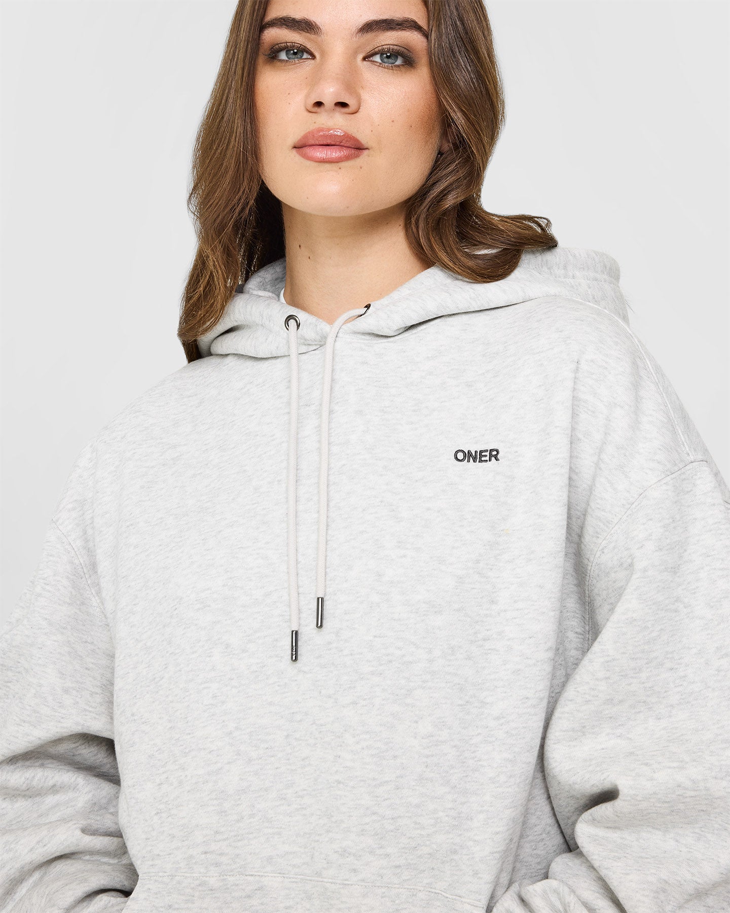 Foundations Oversized Hoodie | Light Grey Marl - Image 4