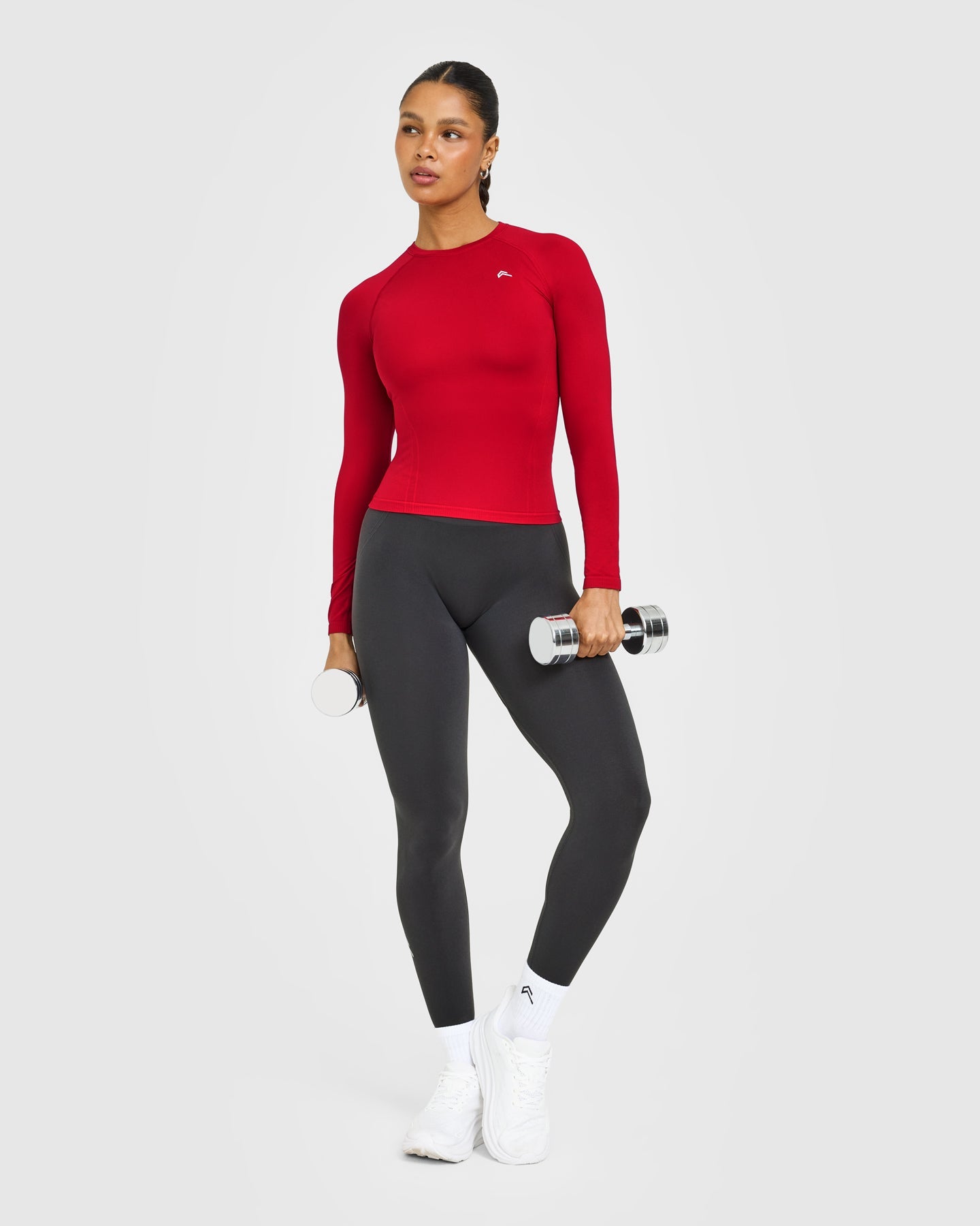 Go To Seamless Fitted Long Sleeve Top | Fire Red - Image 3
