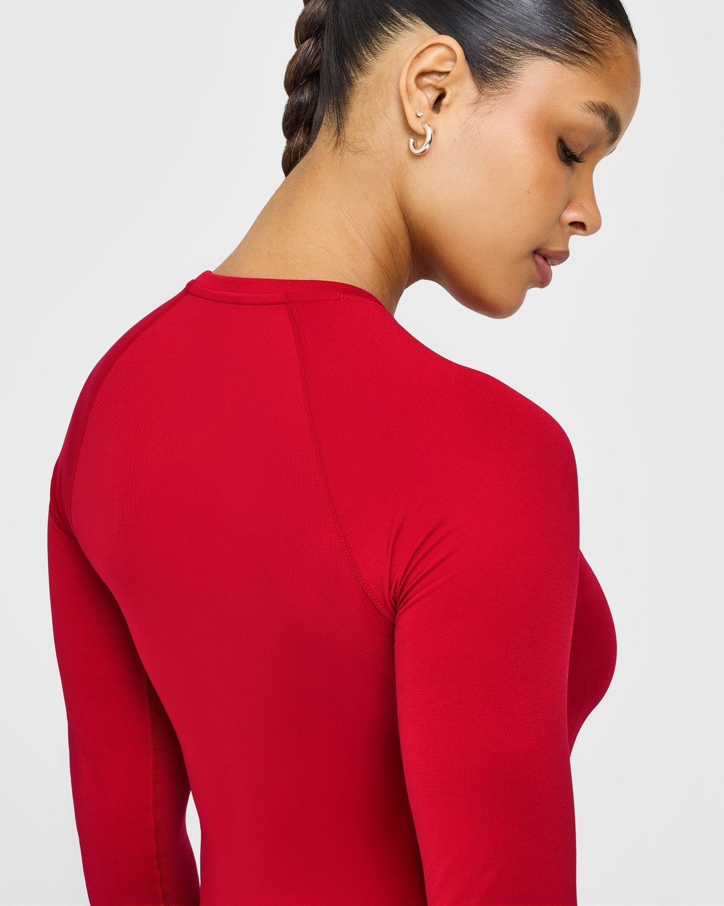 Go To Seamless Fitted Long Sleeve Top | Fire Red - Image 4