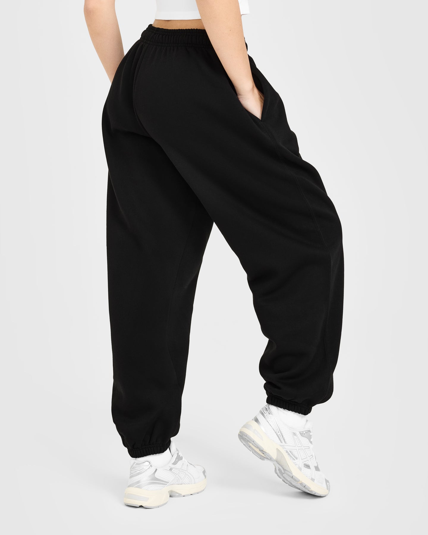Alternative view of Foundations Oversized Oner Girlfriend Joggers | Black