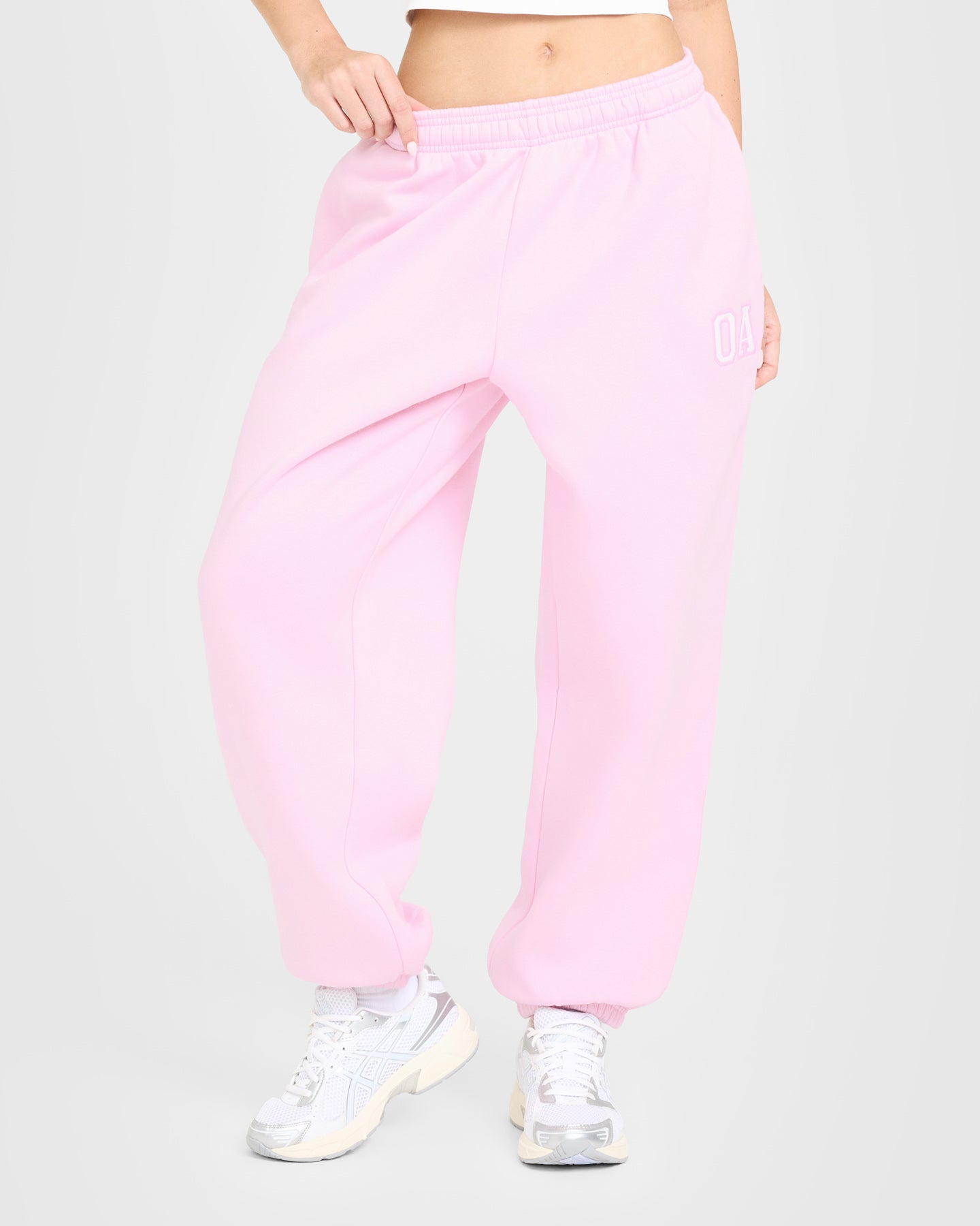 Foundations Oversized Oner Girlfriend Joggers | Chalk Pink