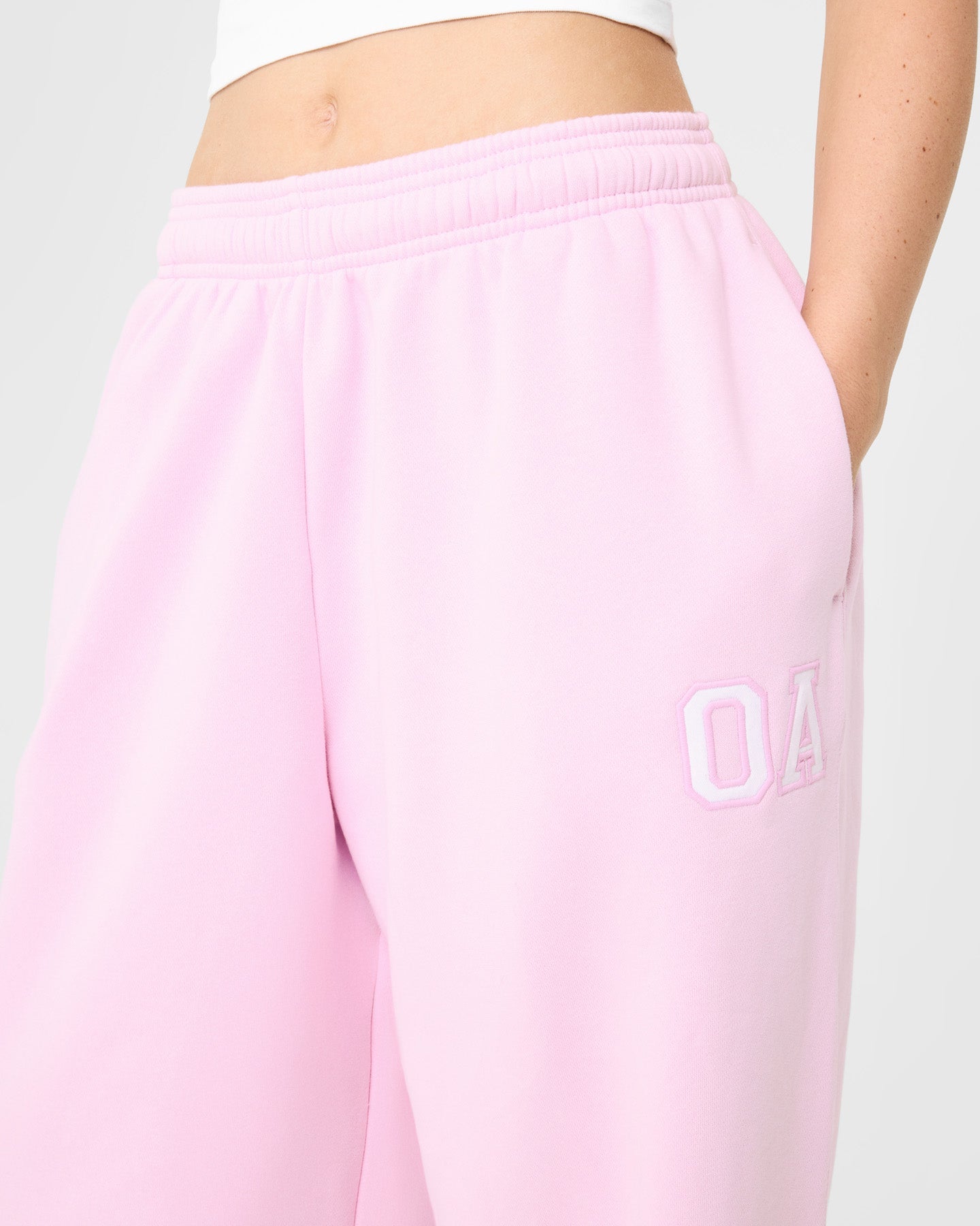 Foundations Oversized Oner Girlfriend Joggers | Chalk Pink - Image 5