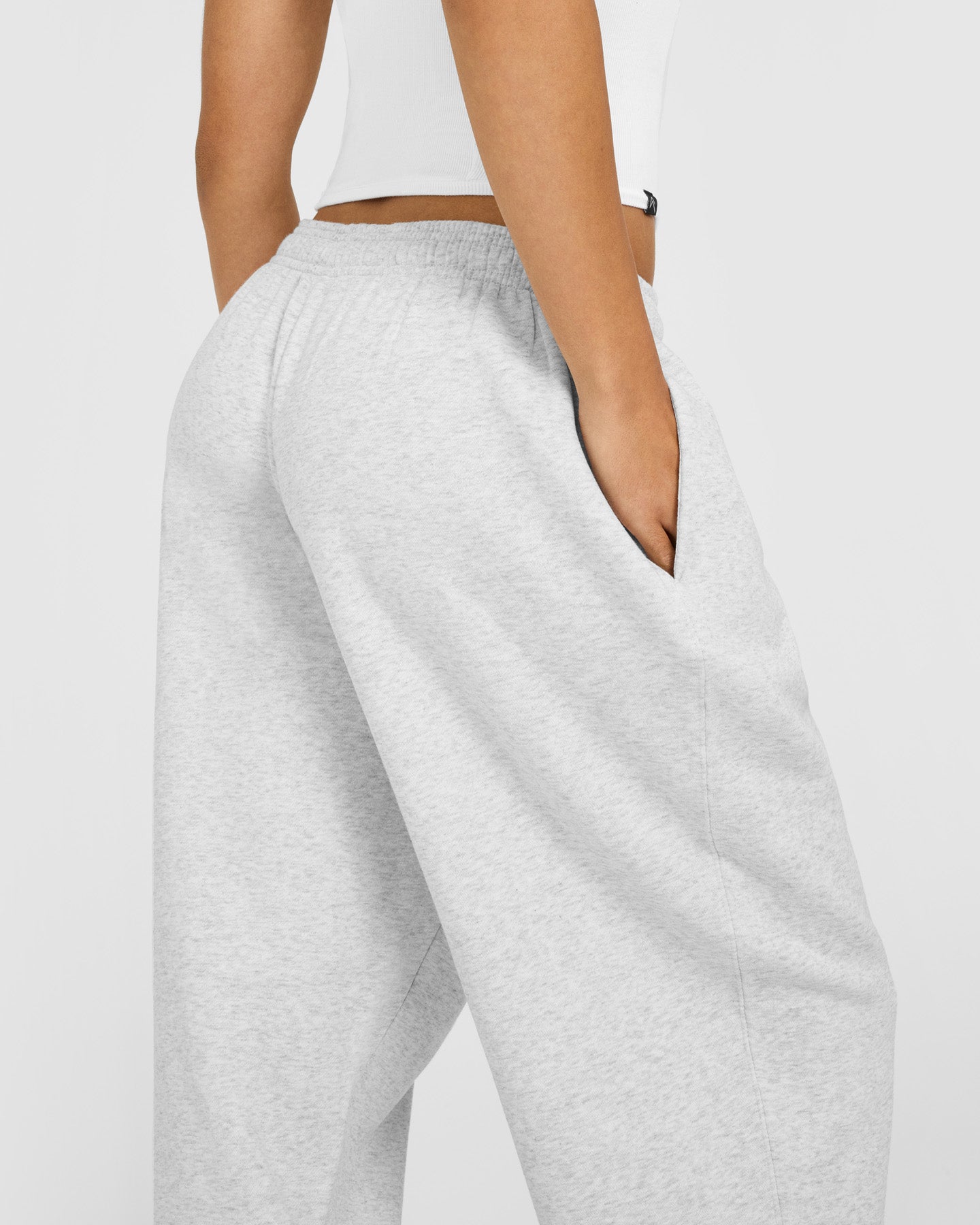 Foundations Oversized Oner Girlfriend Joggers | Light Grey Marl - Image 4