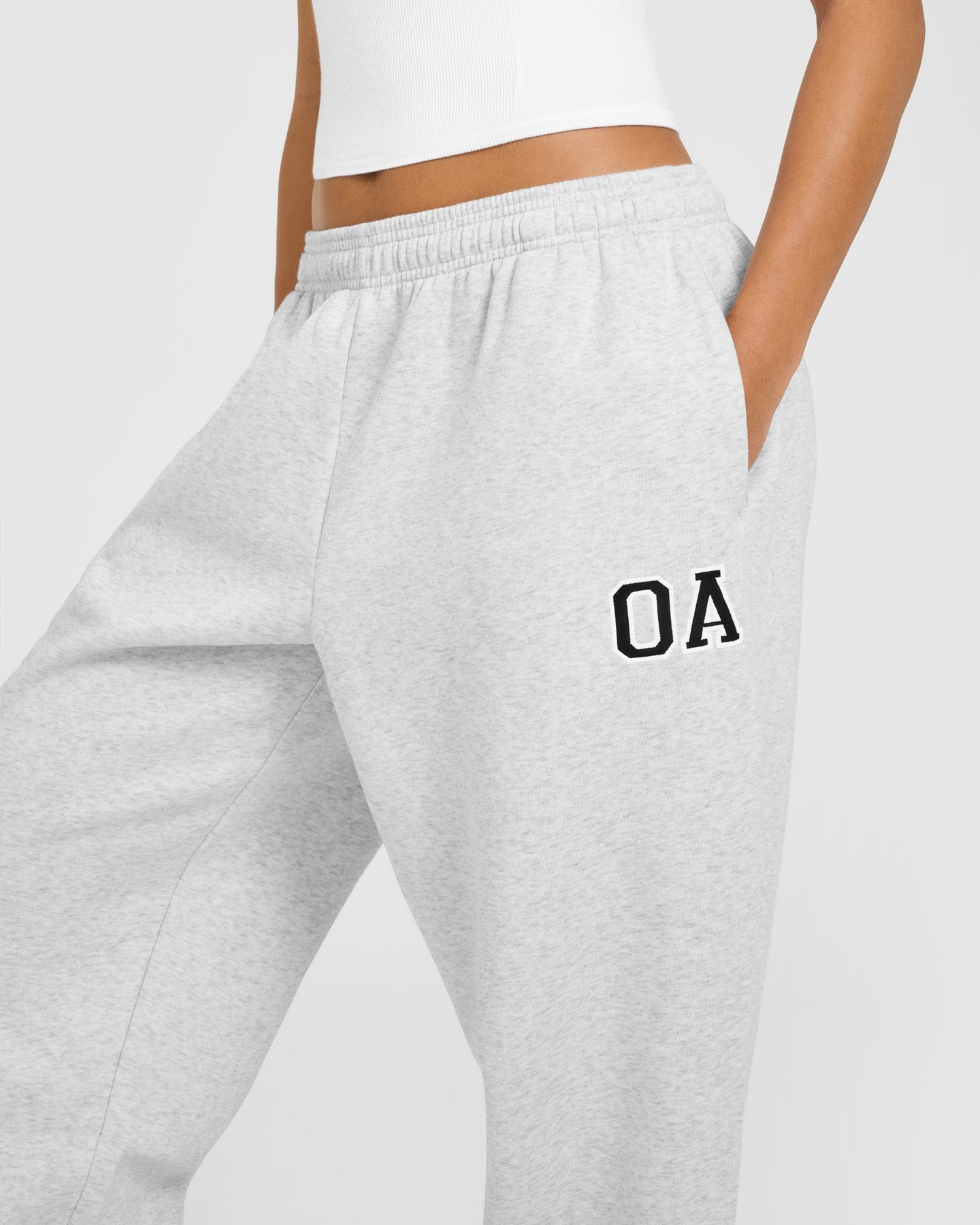 Foundations Oversized Oner Girlfriend Joggers | Light Grey Marl - Image 5