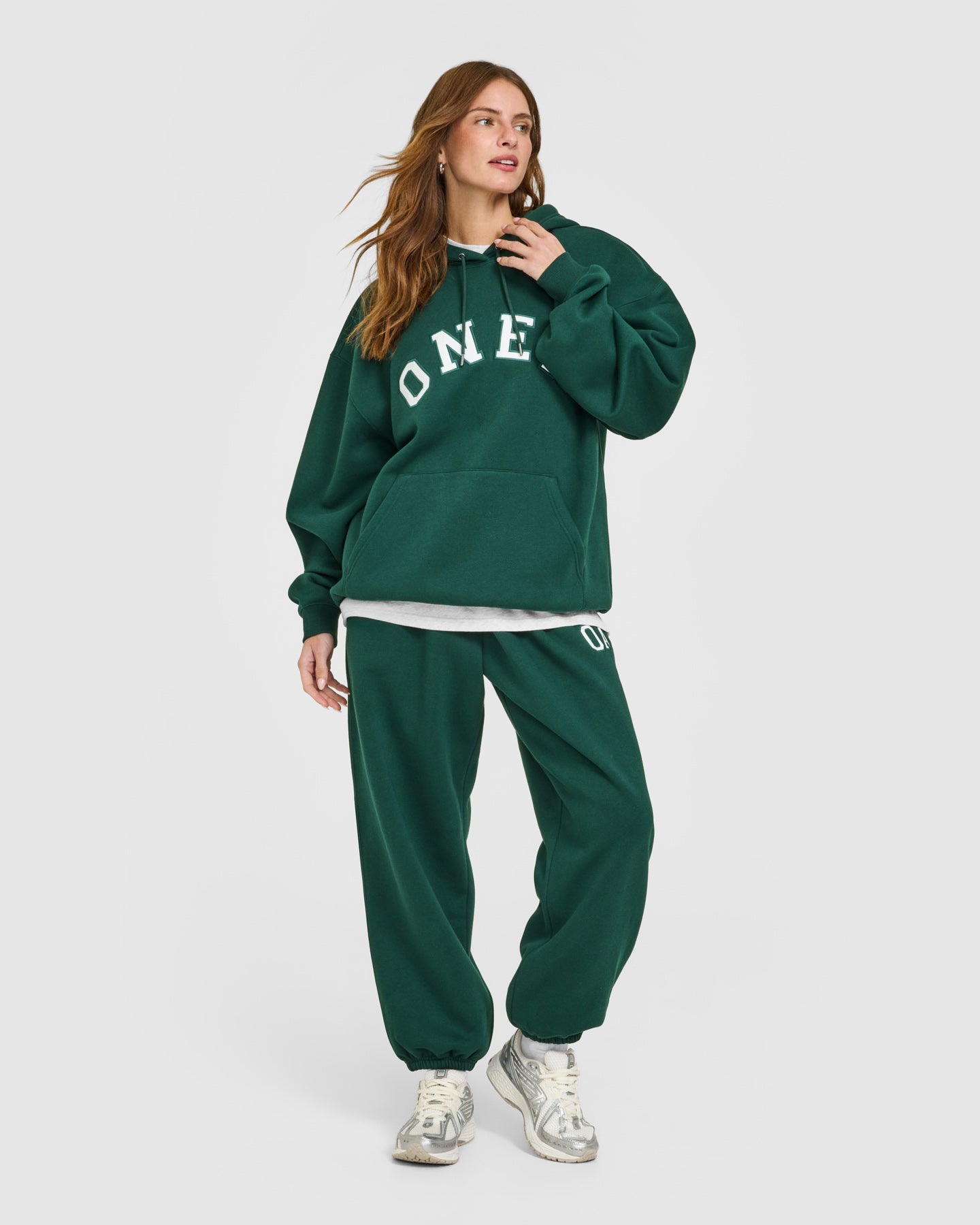 Alternative view of Foundations Oversized Oner Girlfriend Joggers | Racing Green