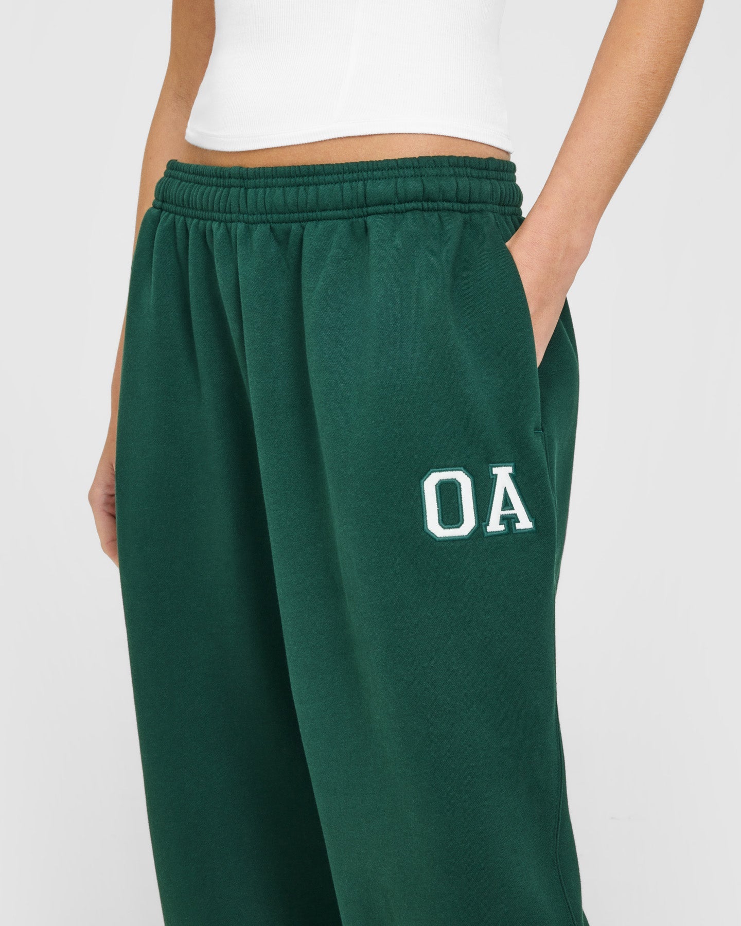 Foundations Oversized Oner Girlfriend Joggers | Racing Green - Image 3