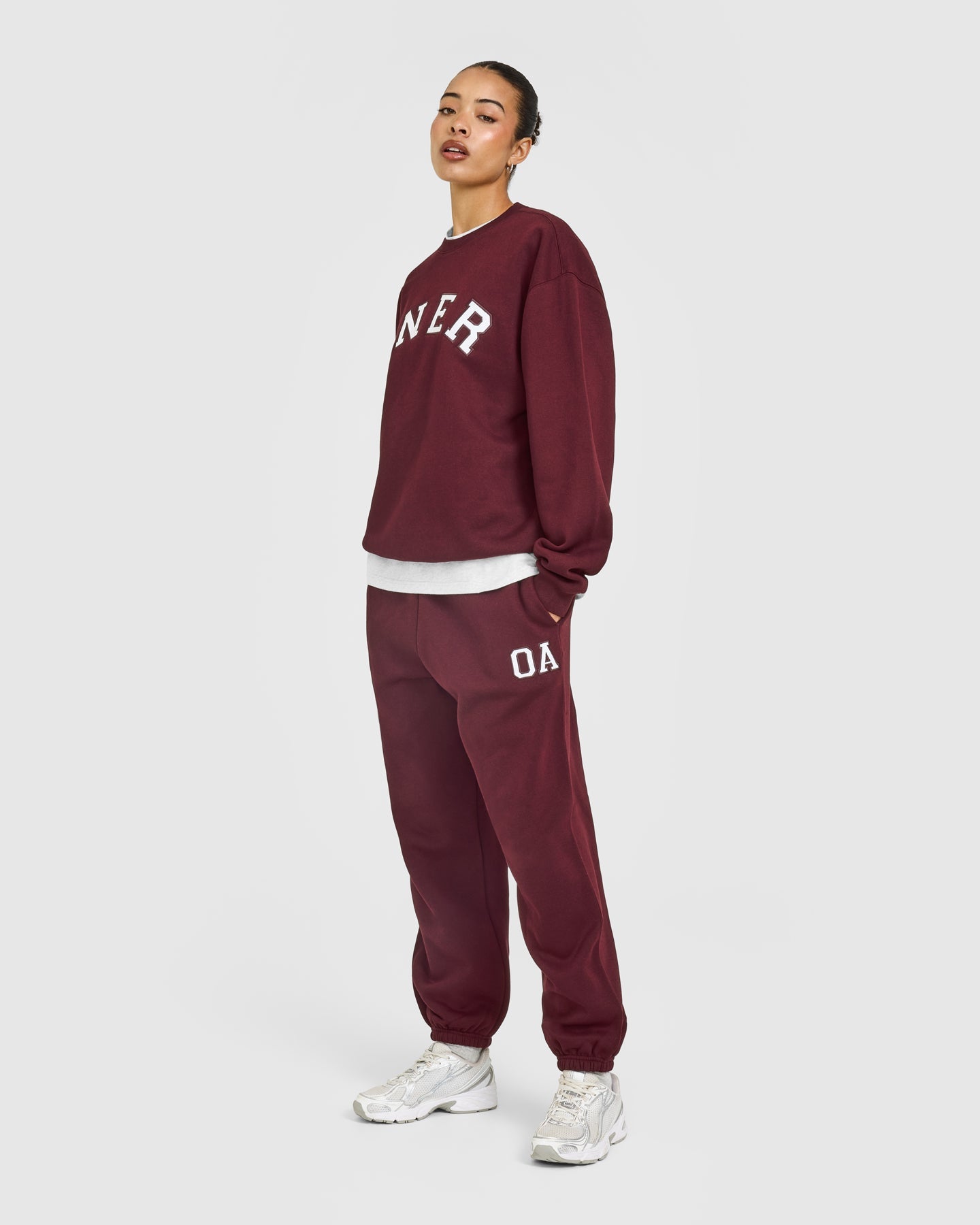 Foundations Oversized Oner Girlfriend Joggers | Rosewood - Image 3
