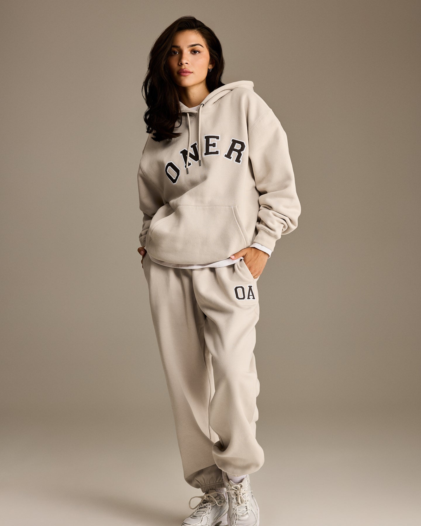 Alternative view of Foundations Oversized Oner Girlfriend Joggers | Sand